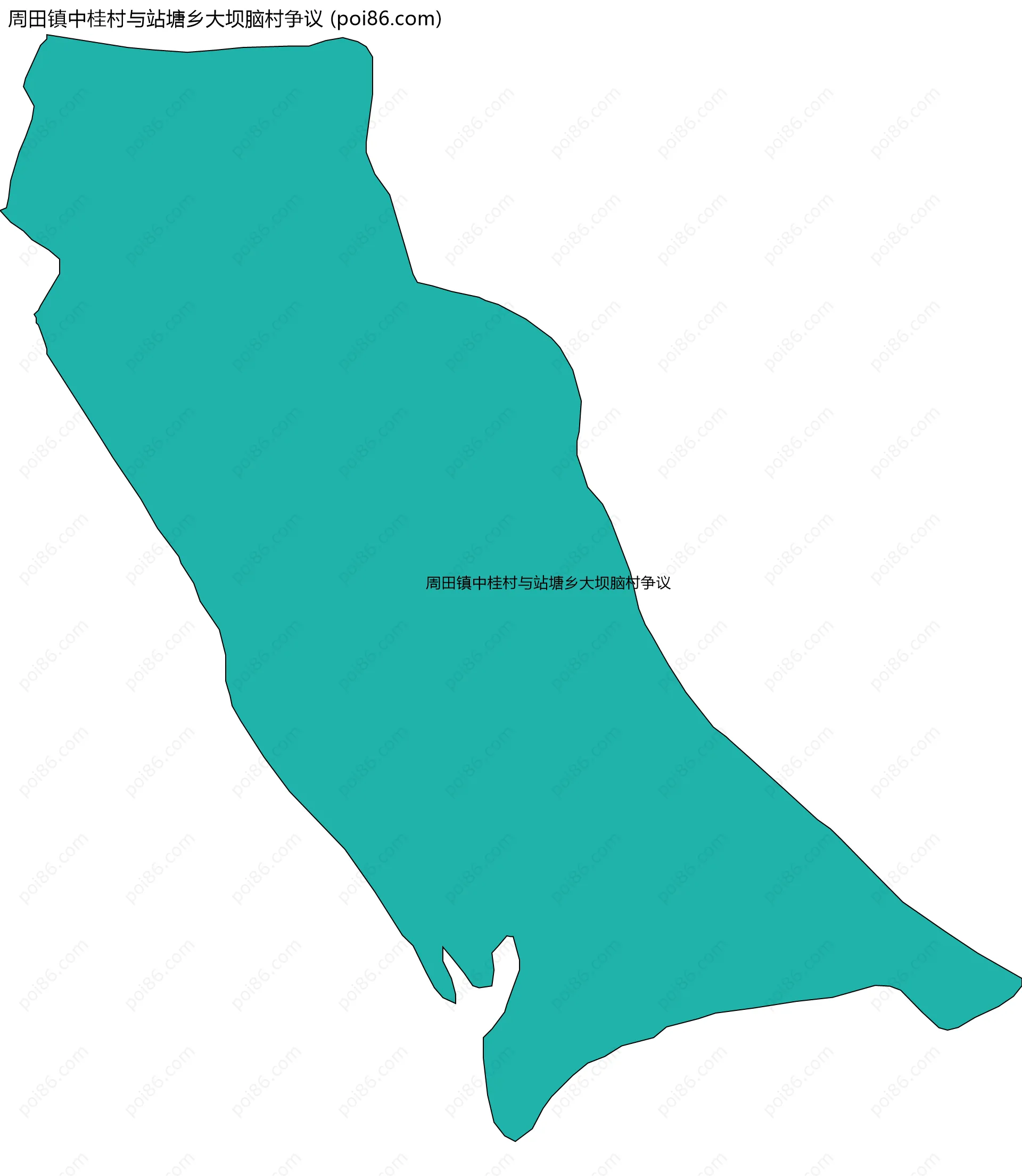 周田镇中桂村与站塘乡大坝脑村争议边界地图