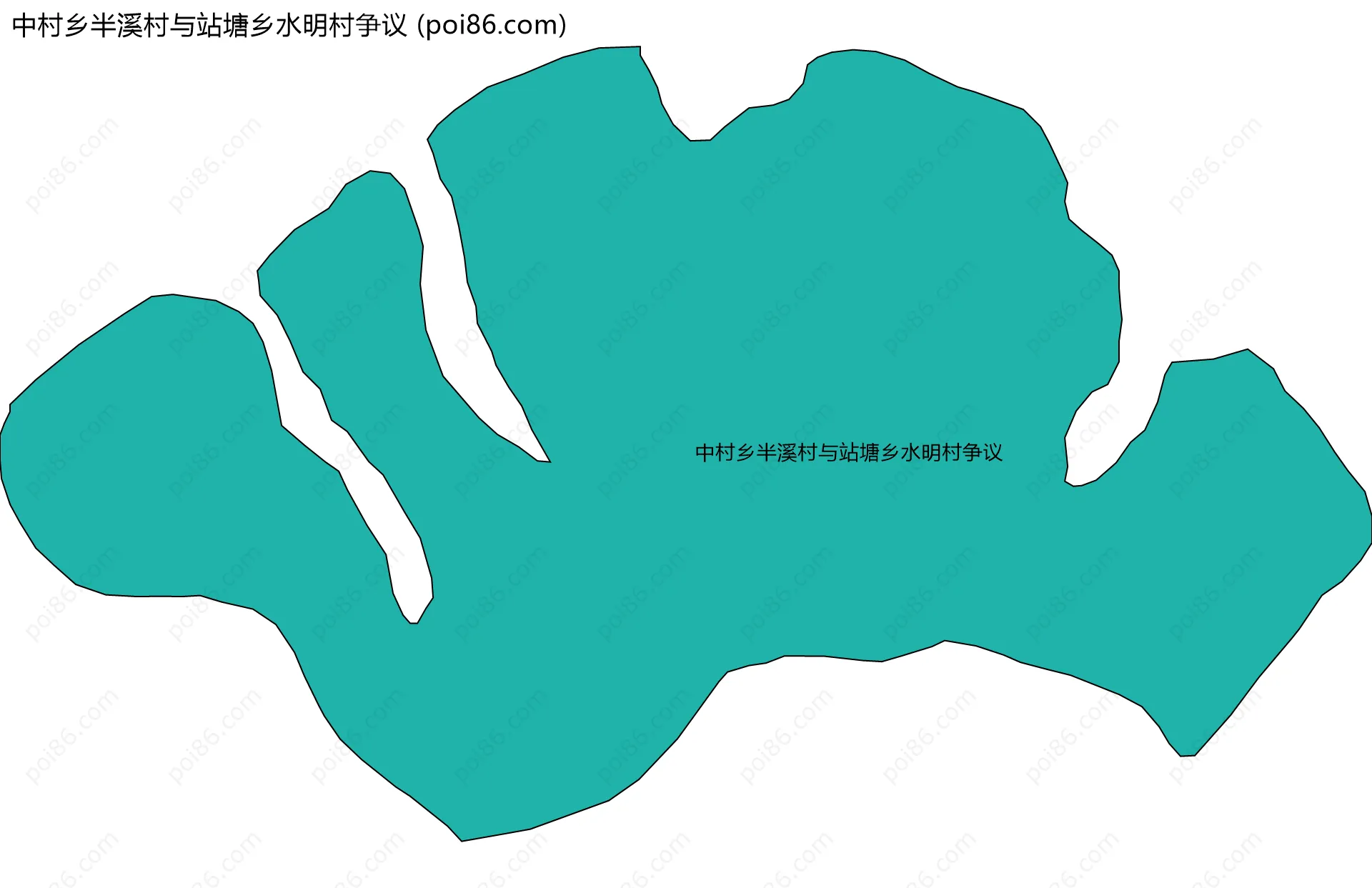 中村乡半溪村与站塘乡水明村争议边界地图