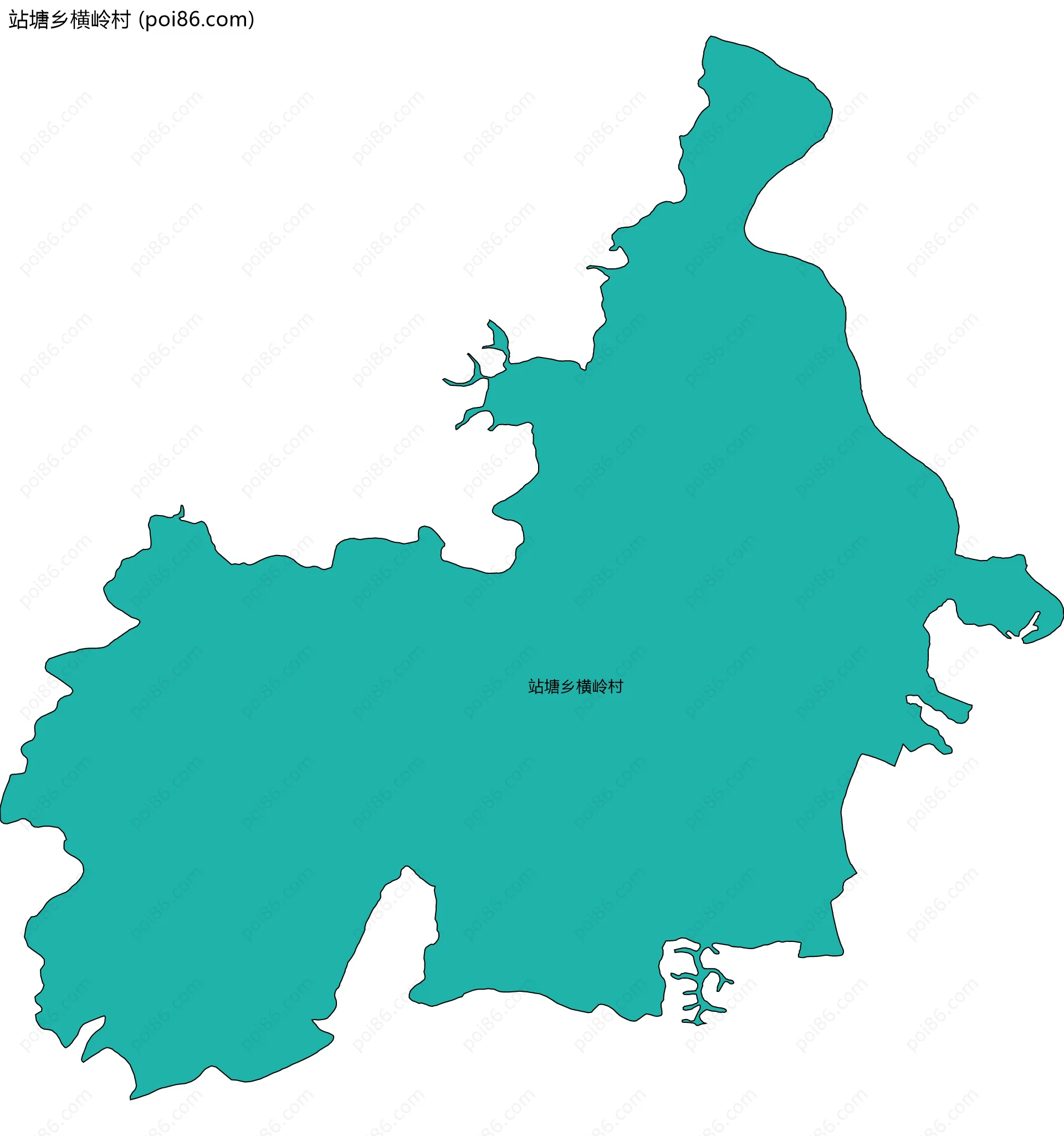 站塘乡横岭村边界地图