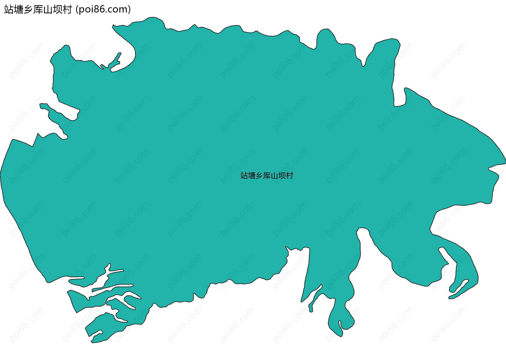 站塘乡厍山坝村边界地图