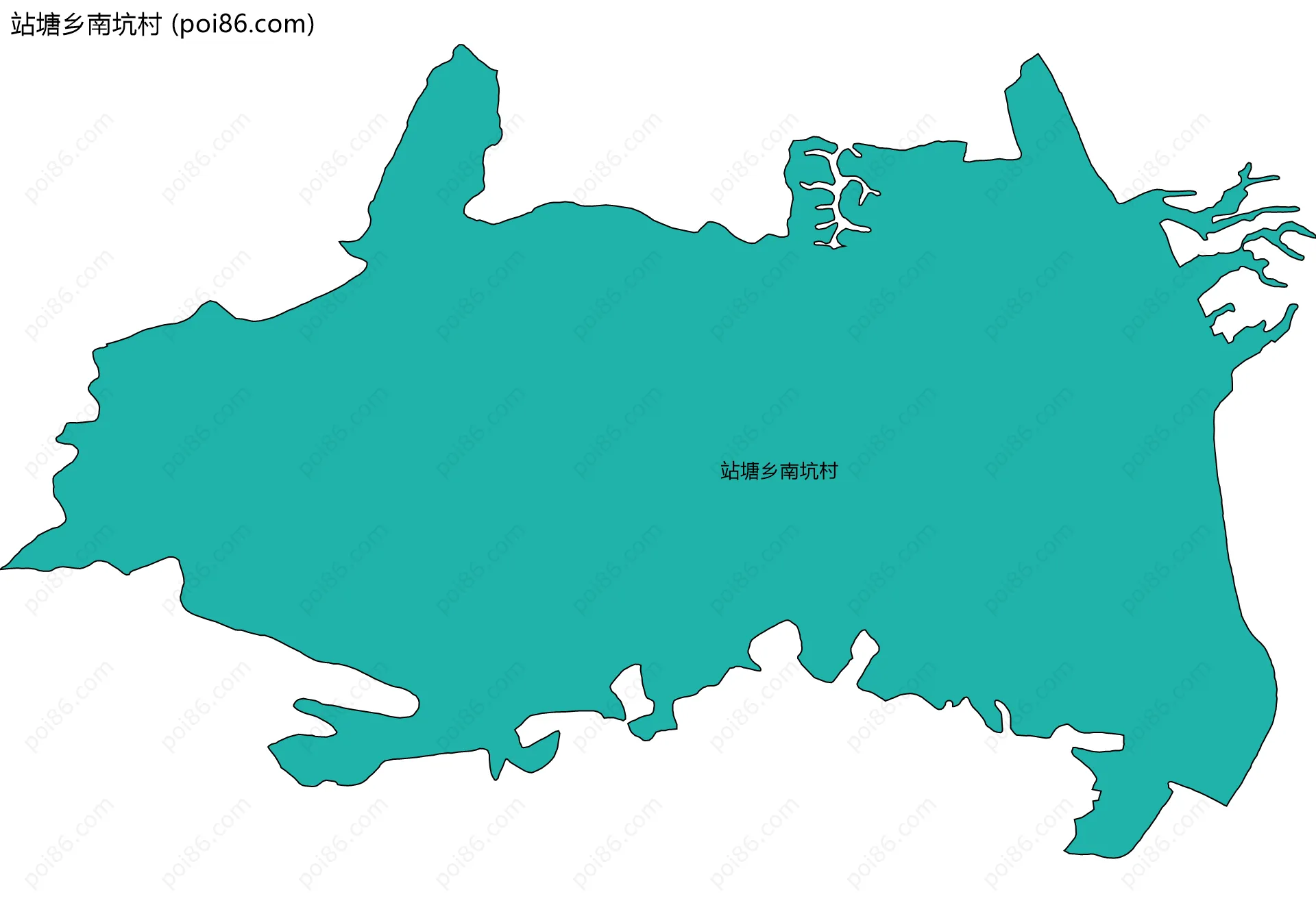 站塘乡南坑村边界地图