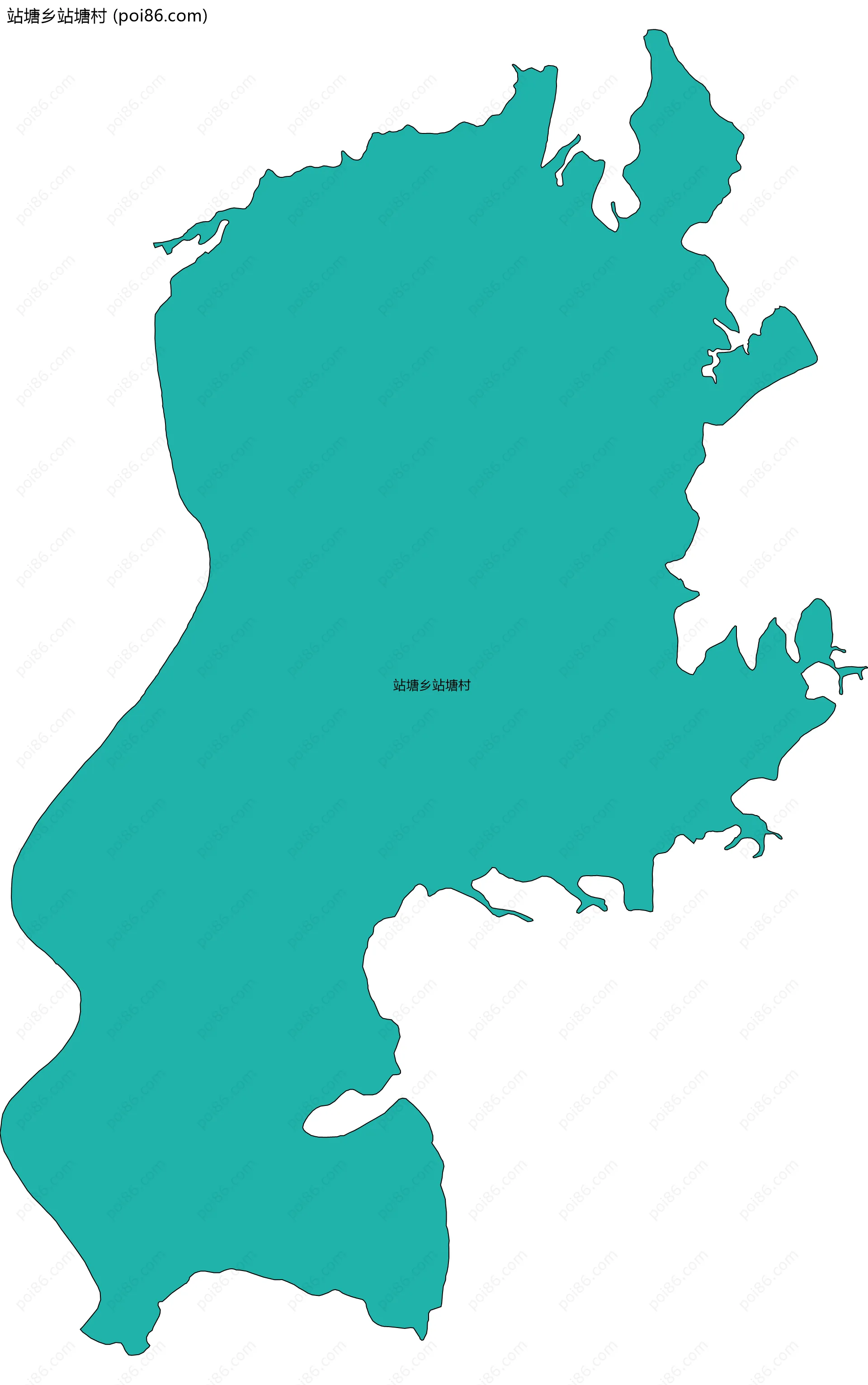 站塘乡站塘村边界地图