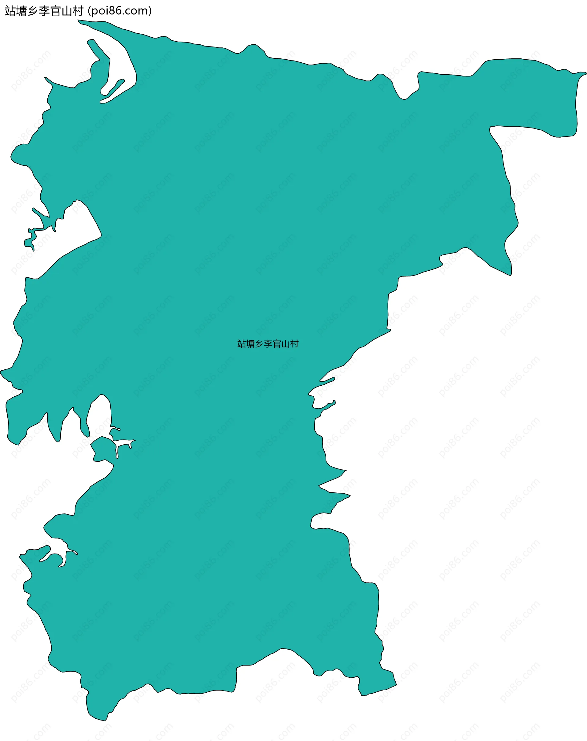 站塘乡李官山村边界地图