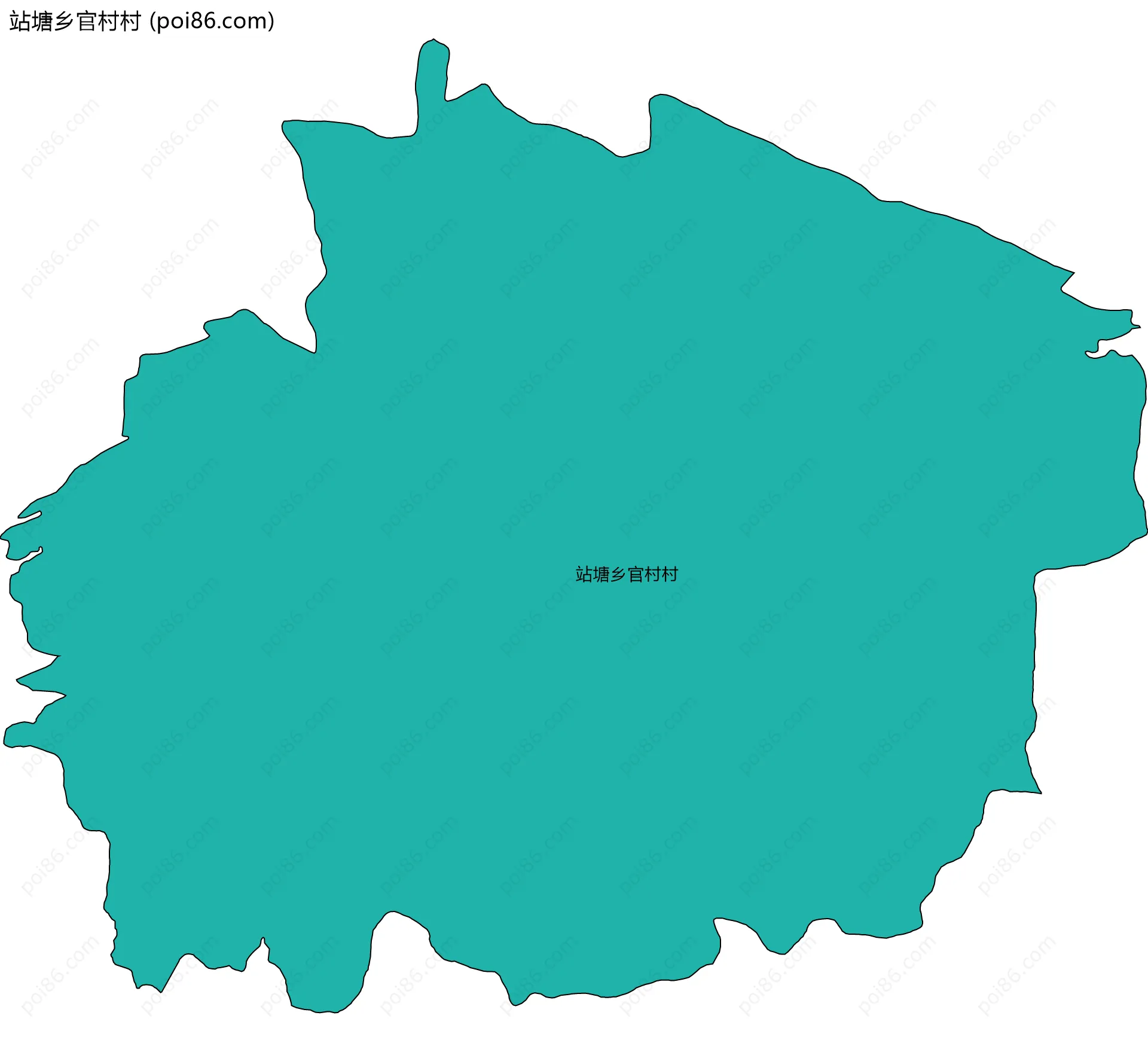 站塘乡官村村边界地图