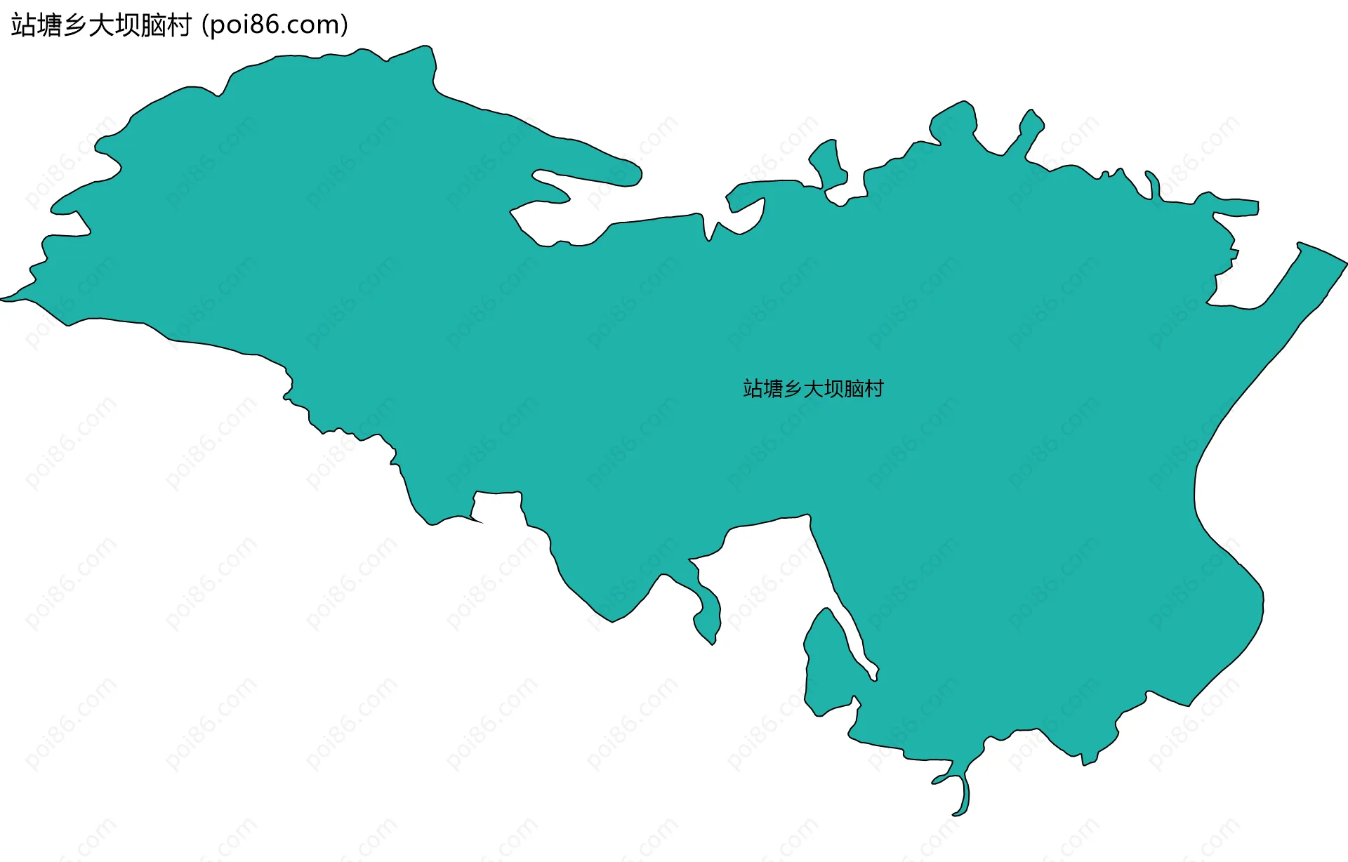 站塘乡大坝脑村边界地图