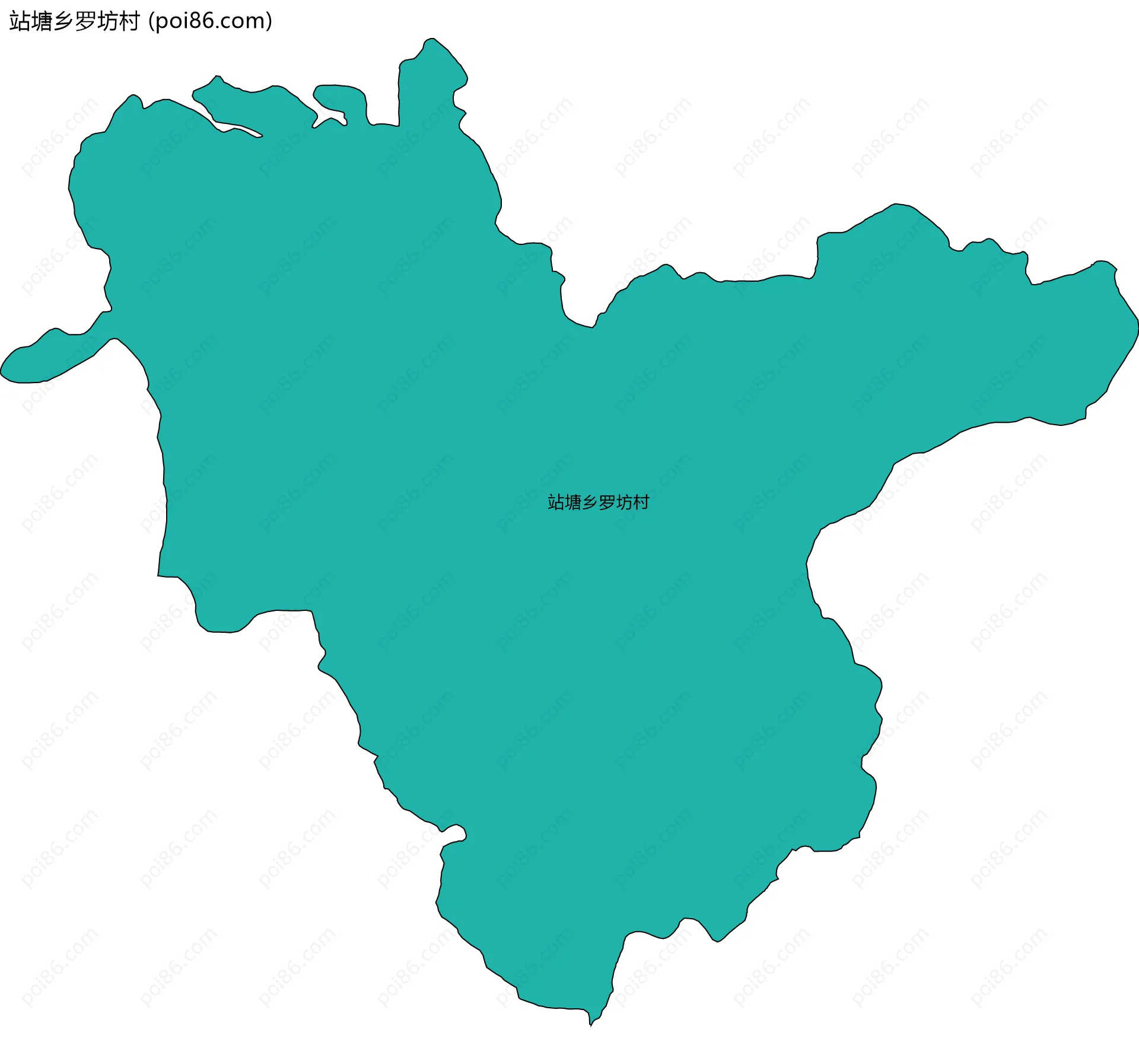 站塘乡罗坊村边界地图