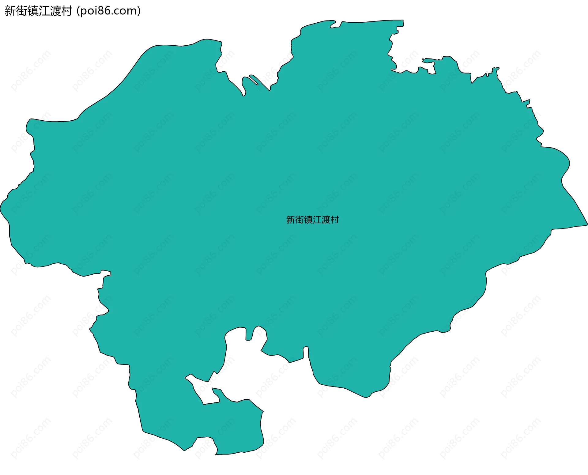 新街镇江渡村边界地图