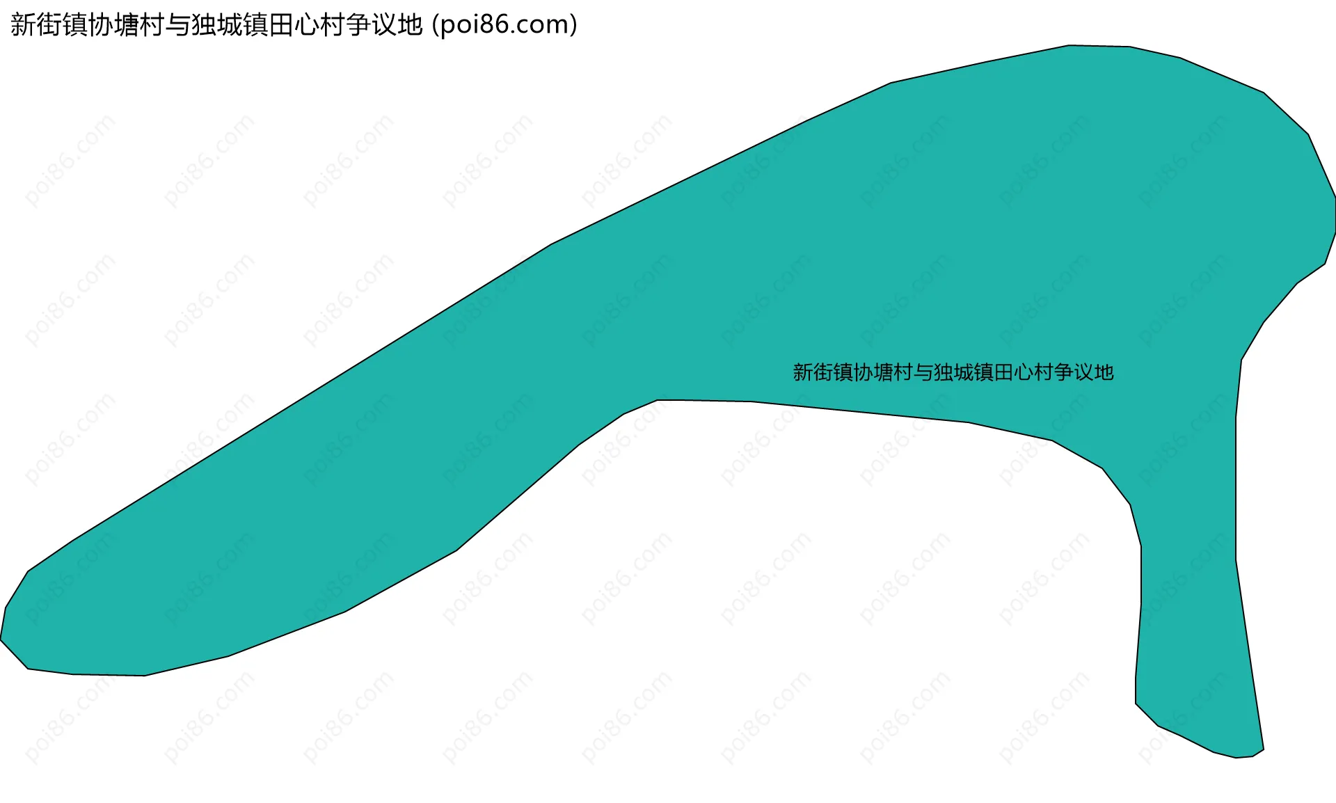 新街镇协塘村与独城镇田心村争议地边界地图