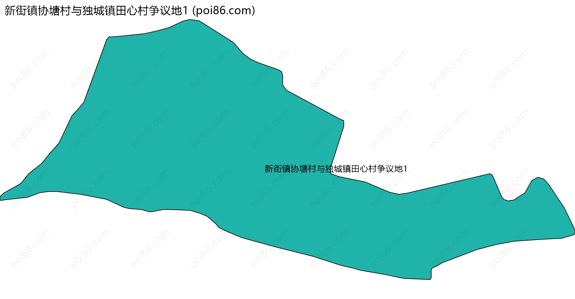 新街镇协塘村与独城镇田心村争议地1边界地图