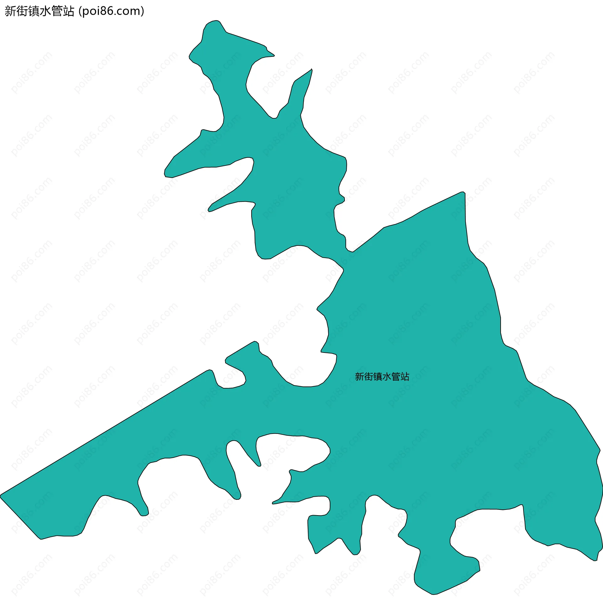 新街镇水管站边界地图