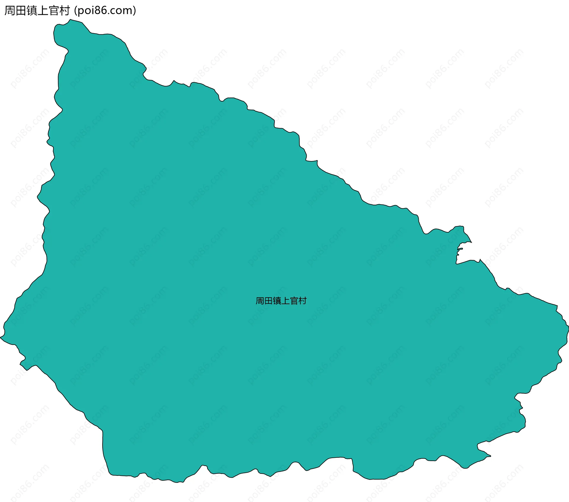 周田镇上官村边界地图