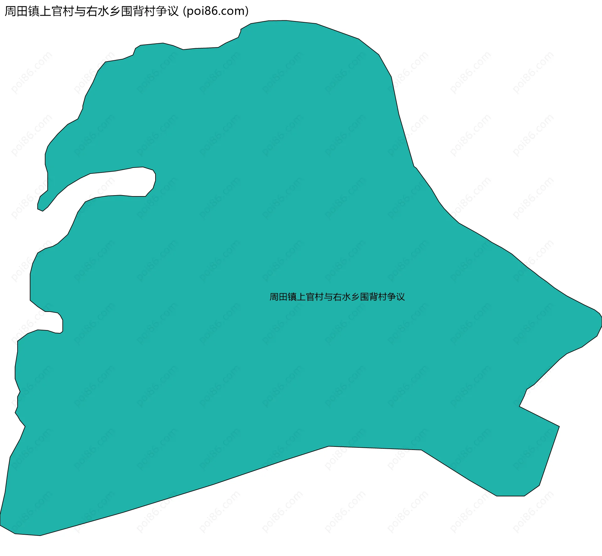 周田镇上官村与右水乡围背村争议边界地图