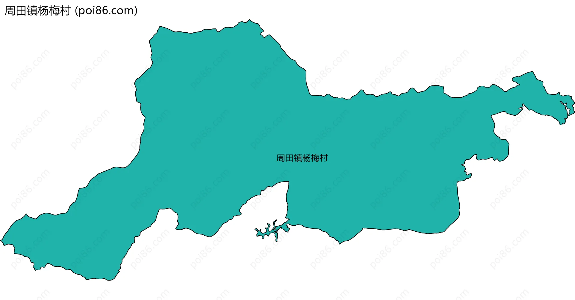 周田镇杨梅村边界地图