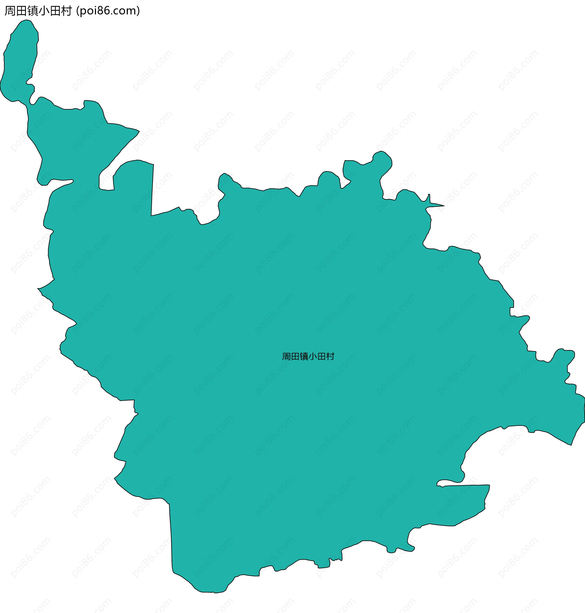 周田镇小田村边界地图