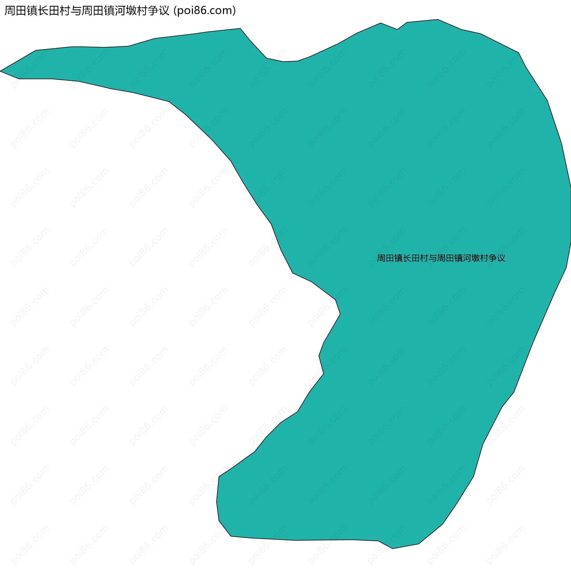 周田镇长田村与周田镇河墩村争议边界地图