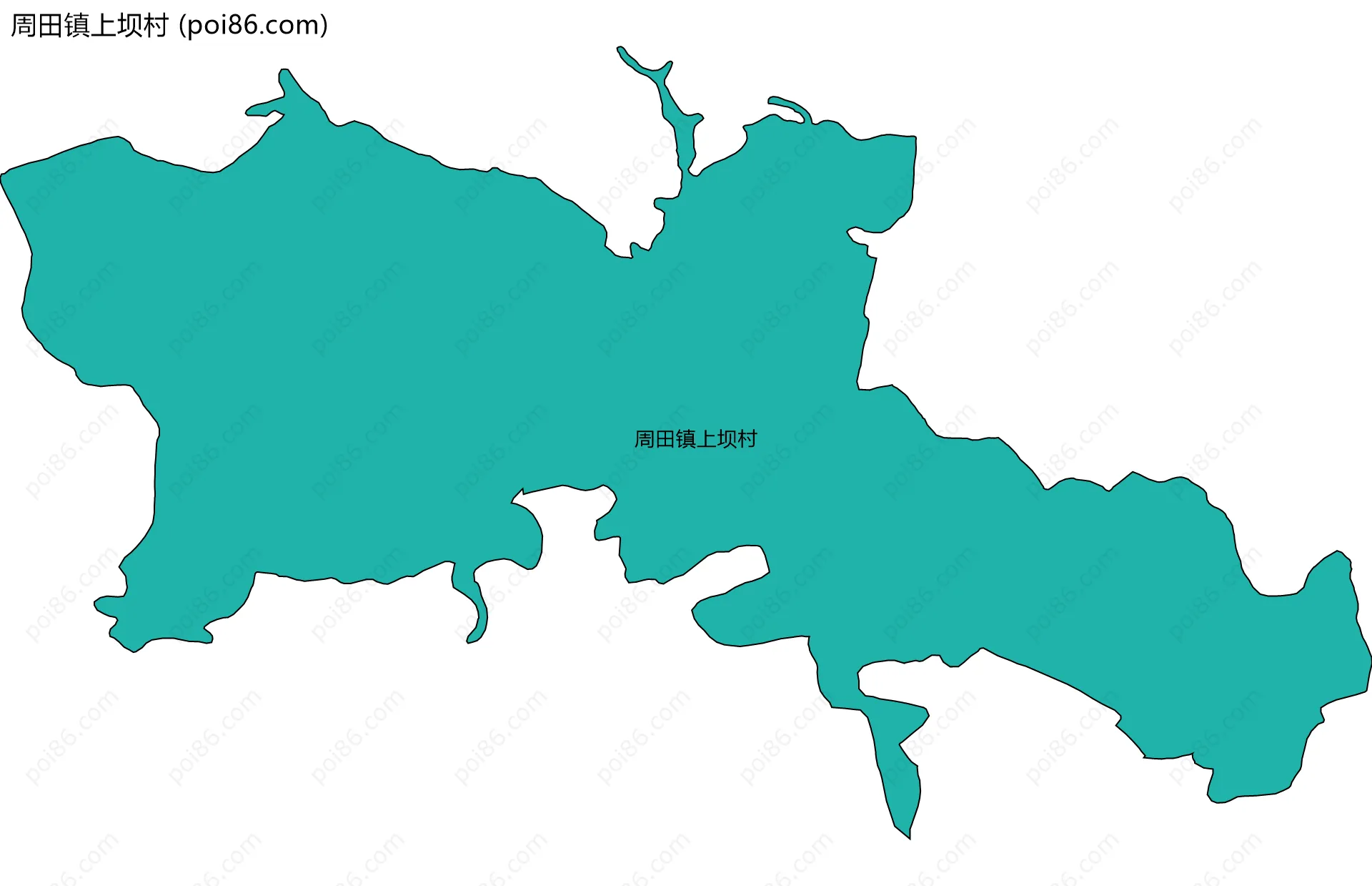 周田镇上坝村边界地图