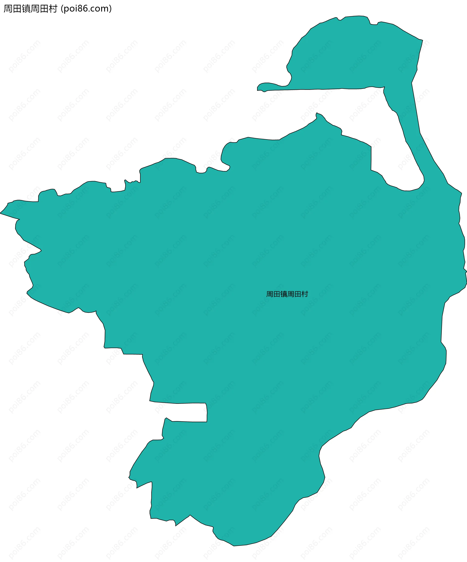 周田镇周田村边界地图