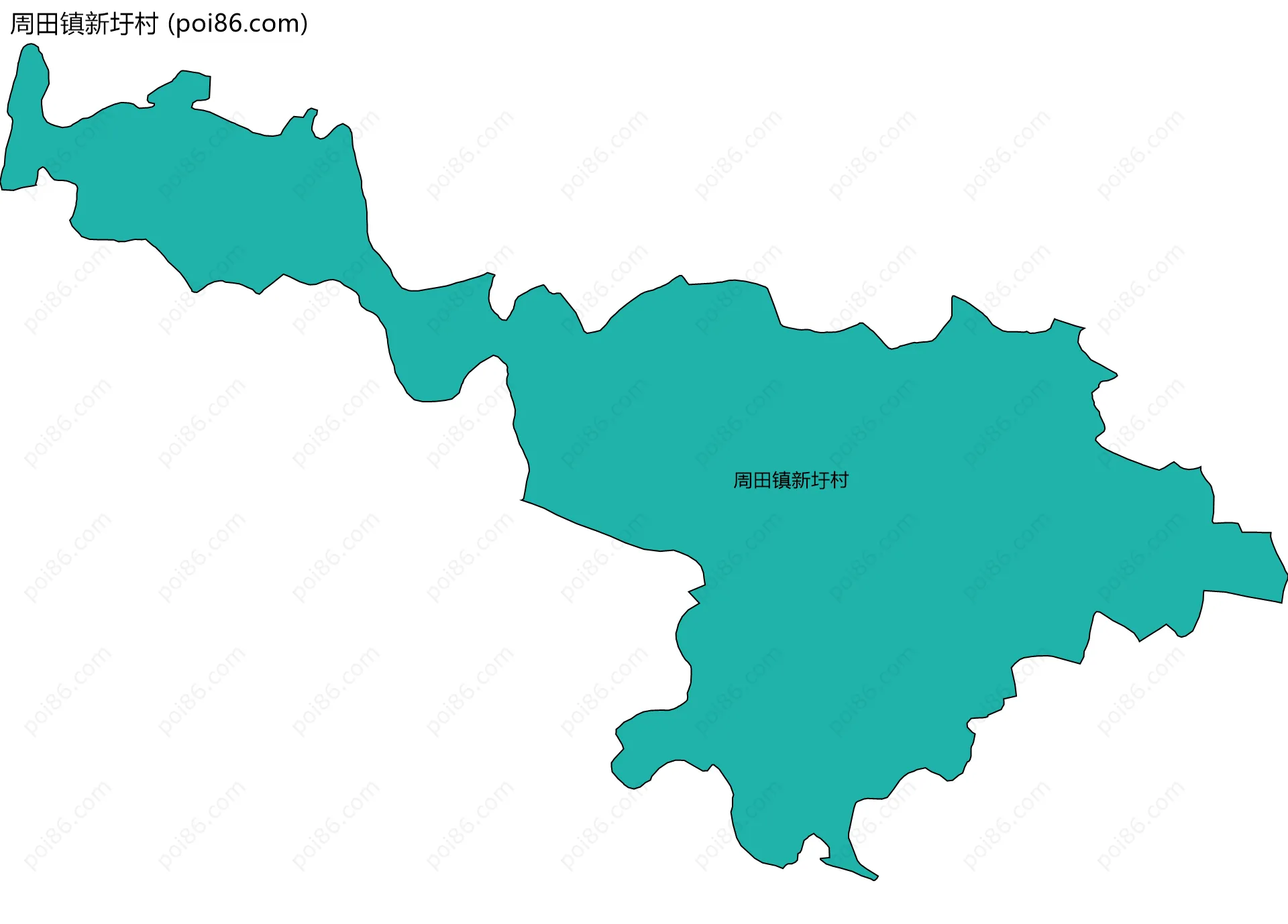 周田镇新圩村边界地图