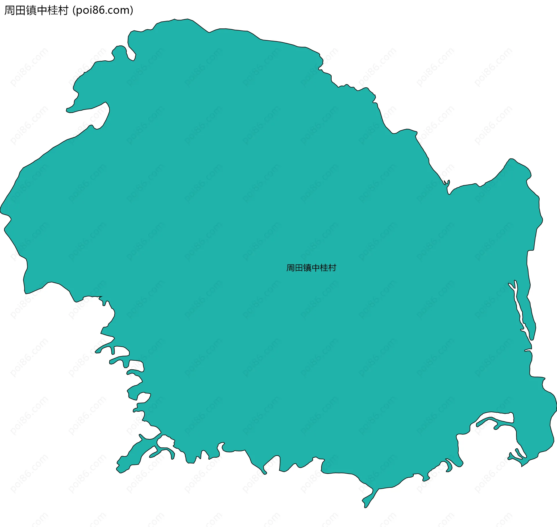 周田镇中桂村边界地图