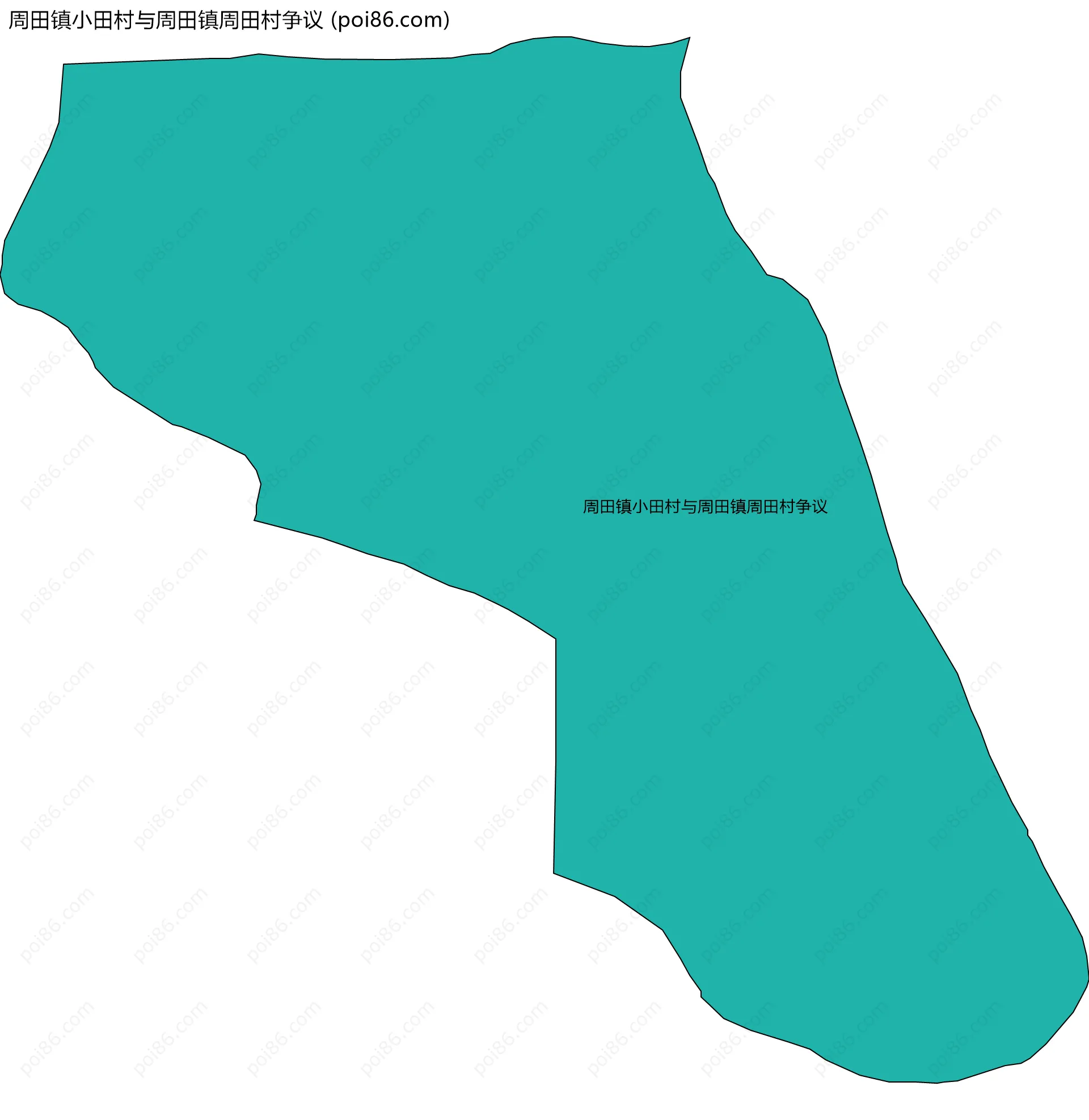 周田镇小田村与周田镇周田村争议边界地图