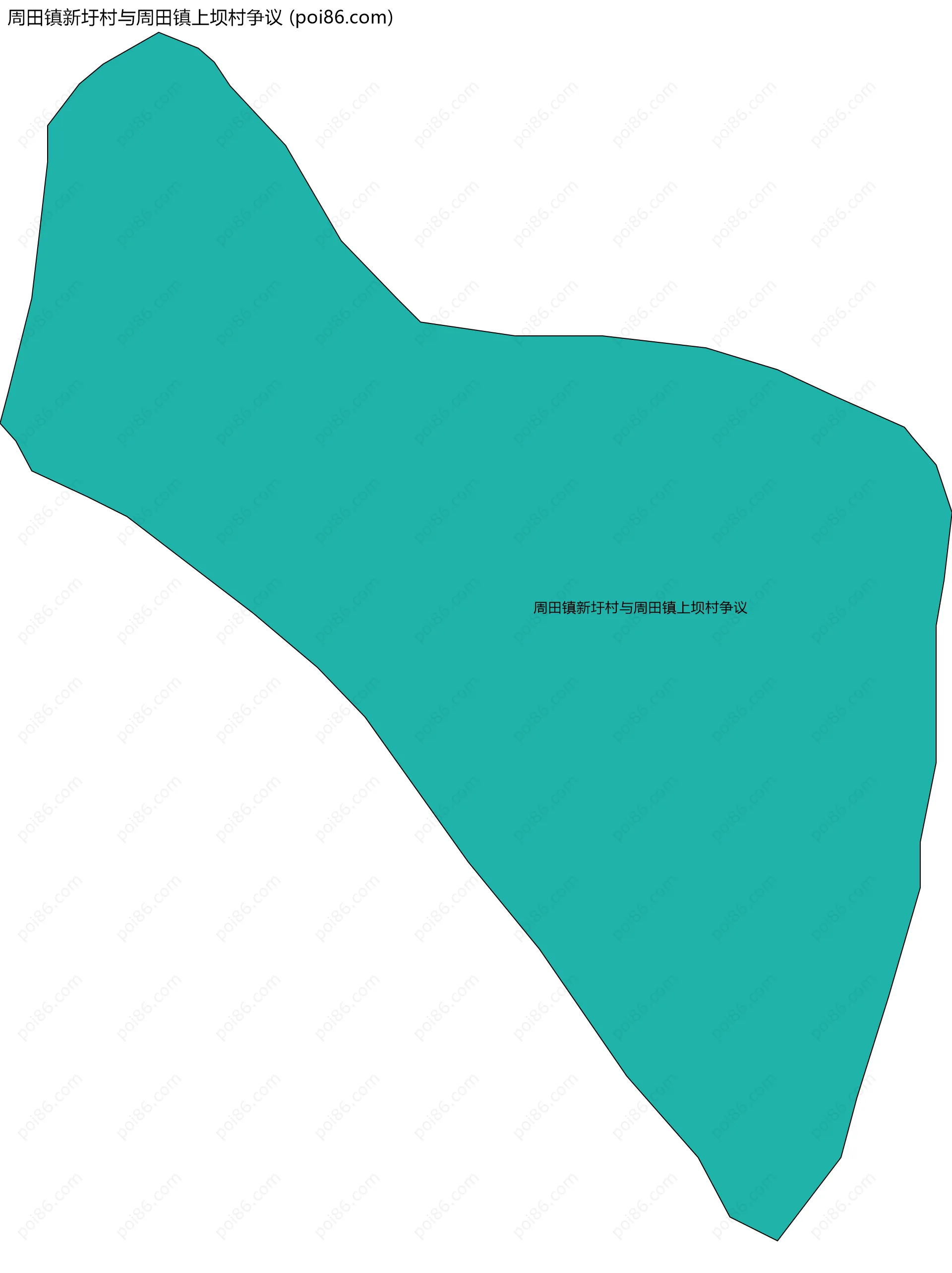 周田镇新圩村与周田镇上坝村争议边界地图