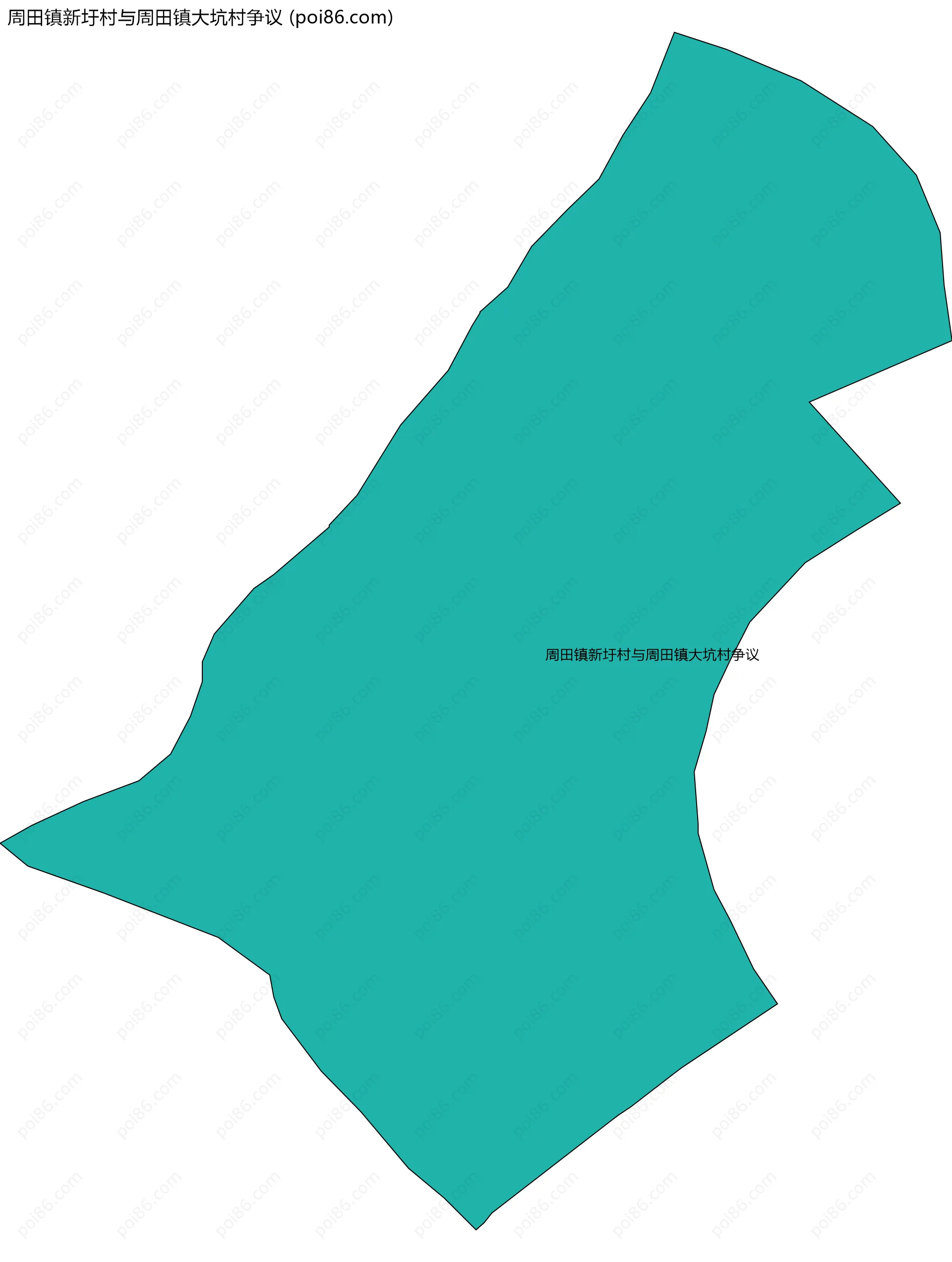 周田镇新圩村与周田镇大坑村争议边界地图