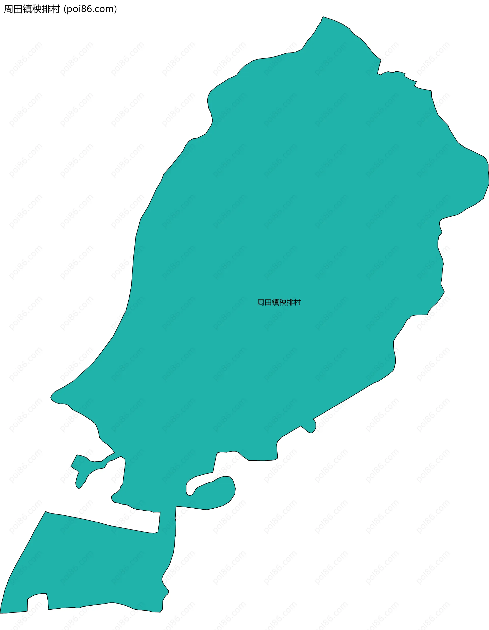 周田镇秧排村边界地图