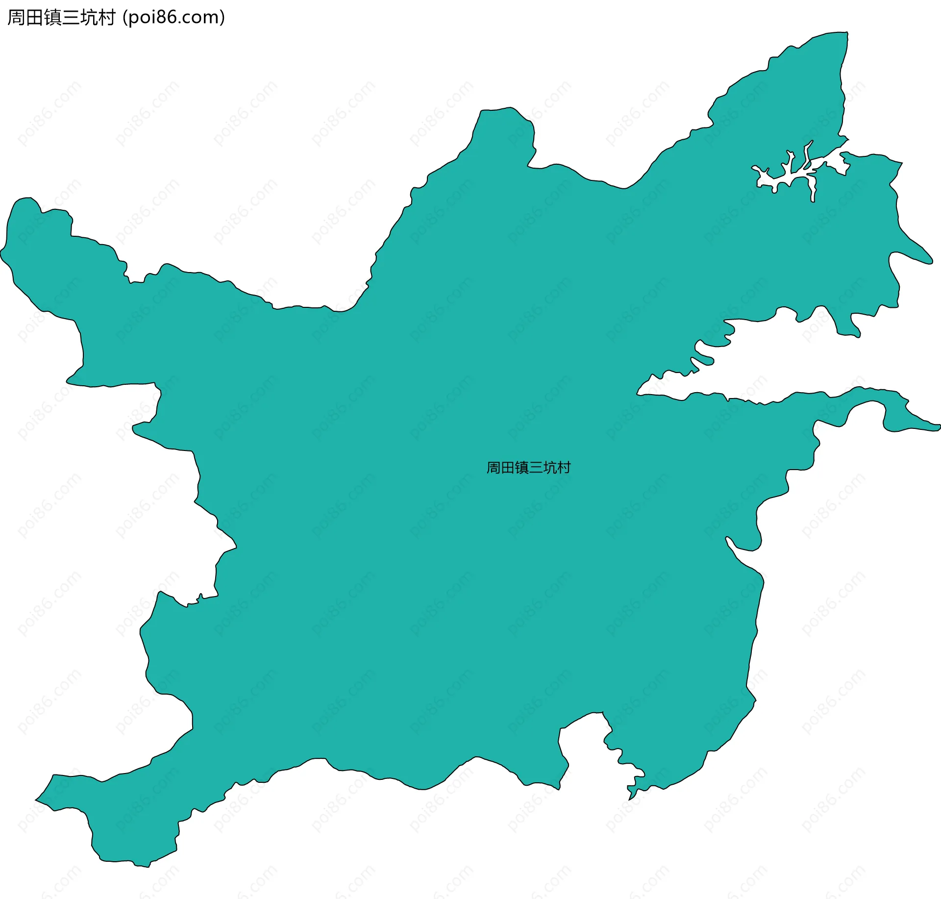 周田镇三坑村边界地图