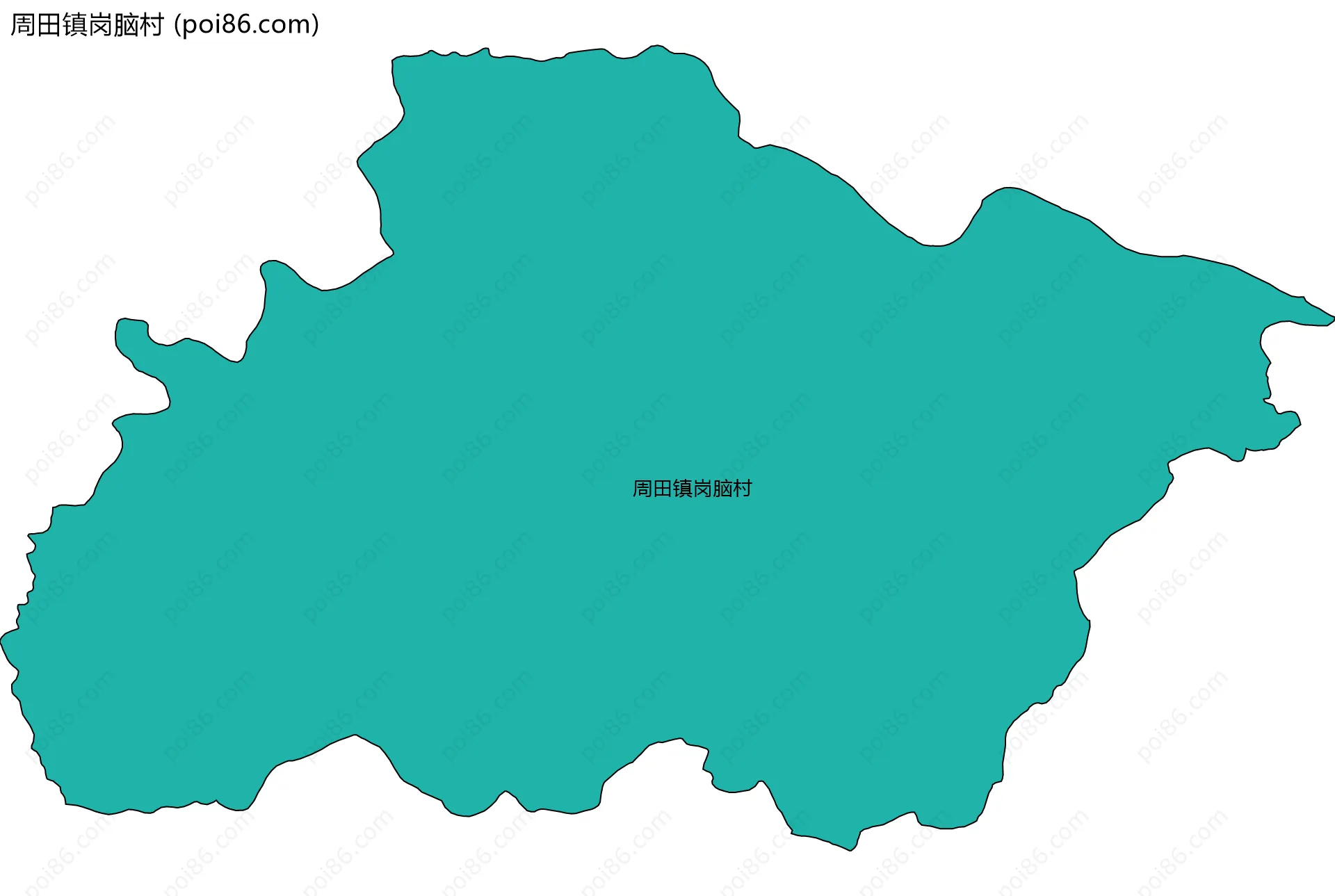 周田镇岗脑村边界地图