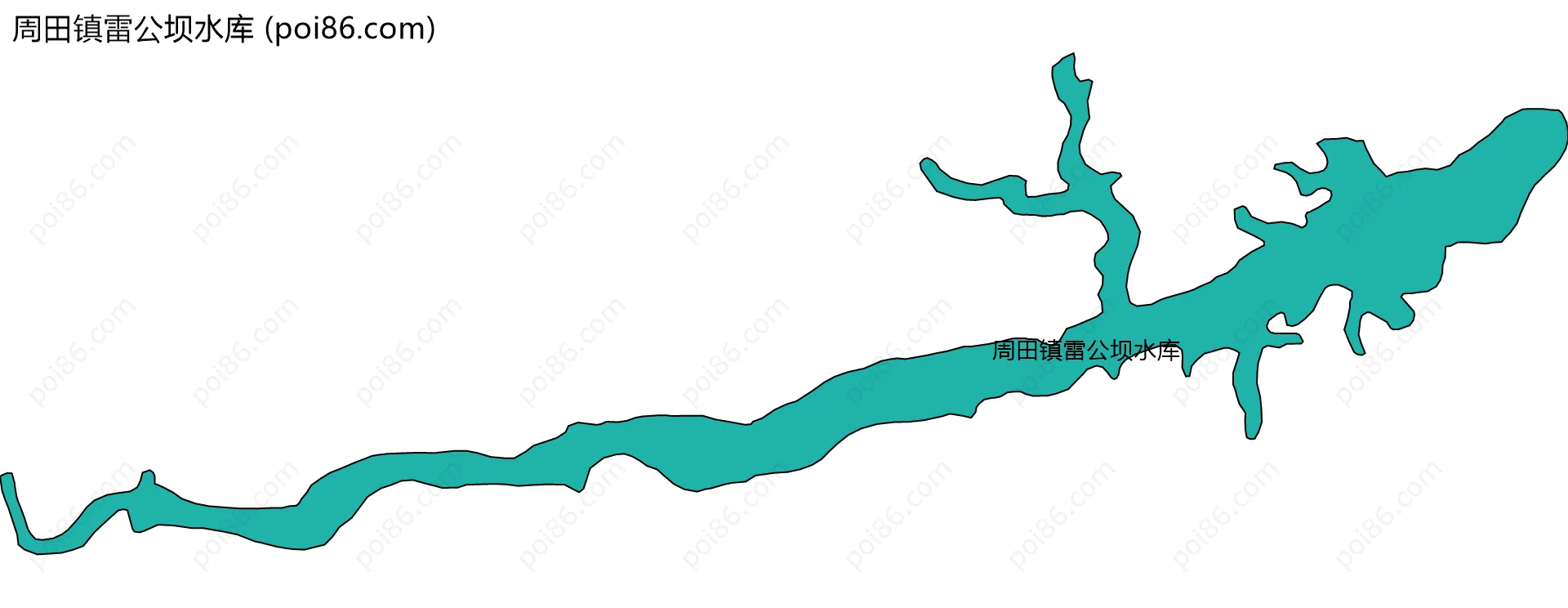 周田镇雷公坝水库边界地图