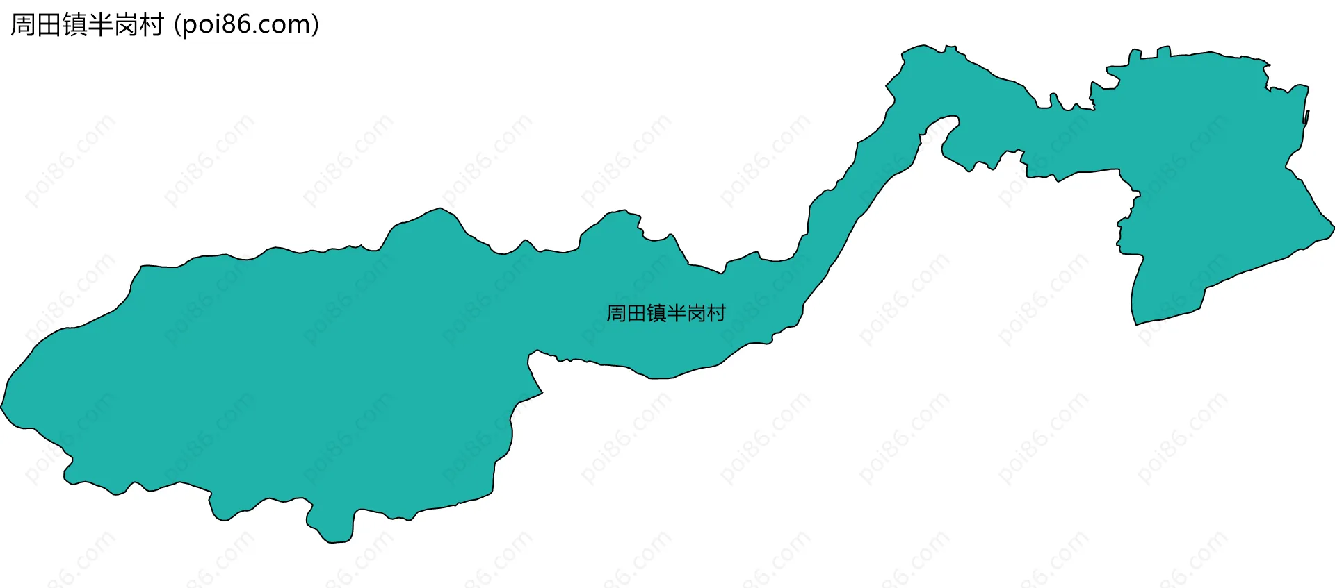 周田镇半岗村边界地图