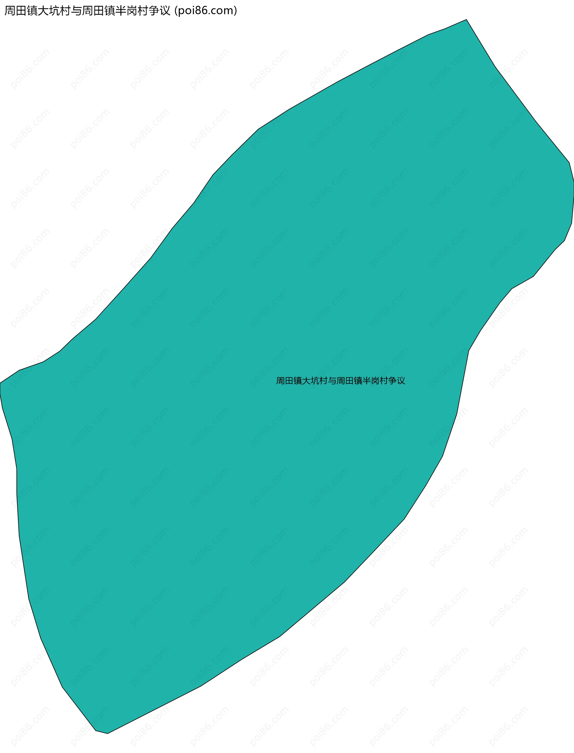 周田镇大坑村与周田镇半岗村争议边界地图
