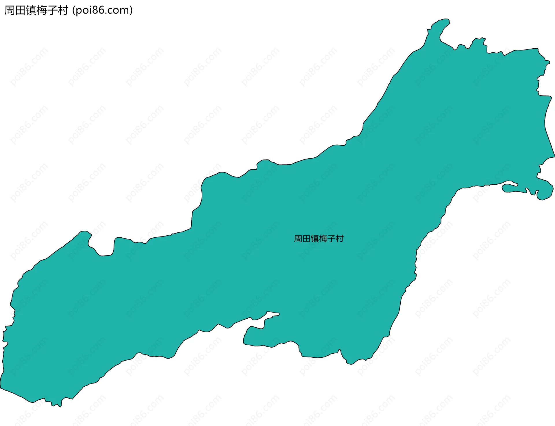 周田镇梅子村边界地图