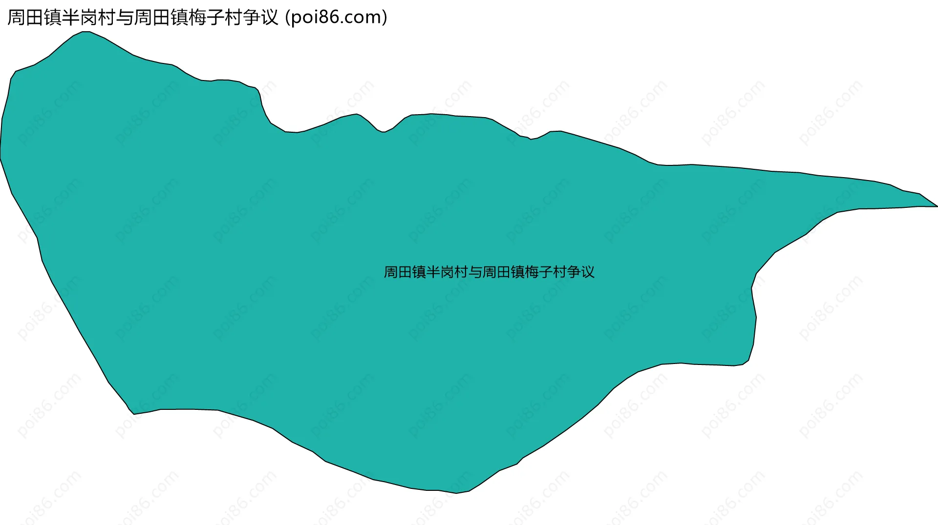 周田镇半岗村与周田镇梅子村争议边界地图