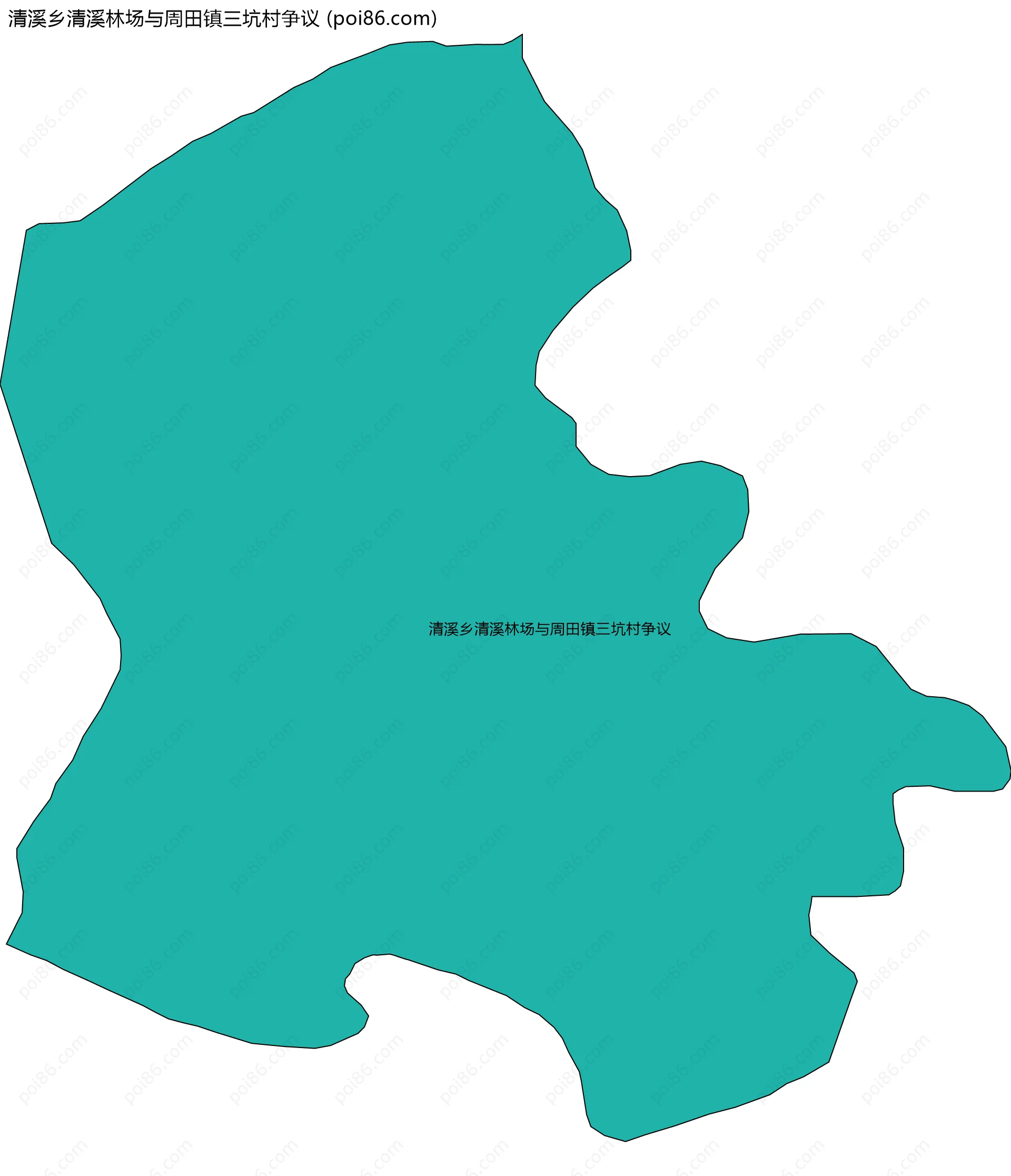 清溪乡清溪林场与周田镇三坑村争议边界地图