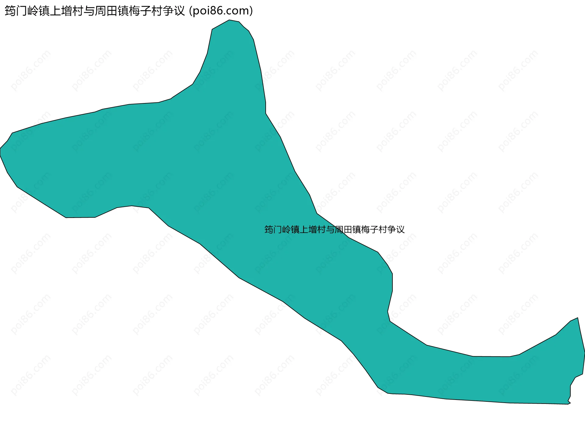 筠门岭镇上增村与周田镇梅子村争议边界地图