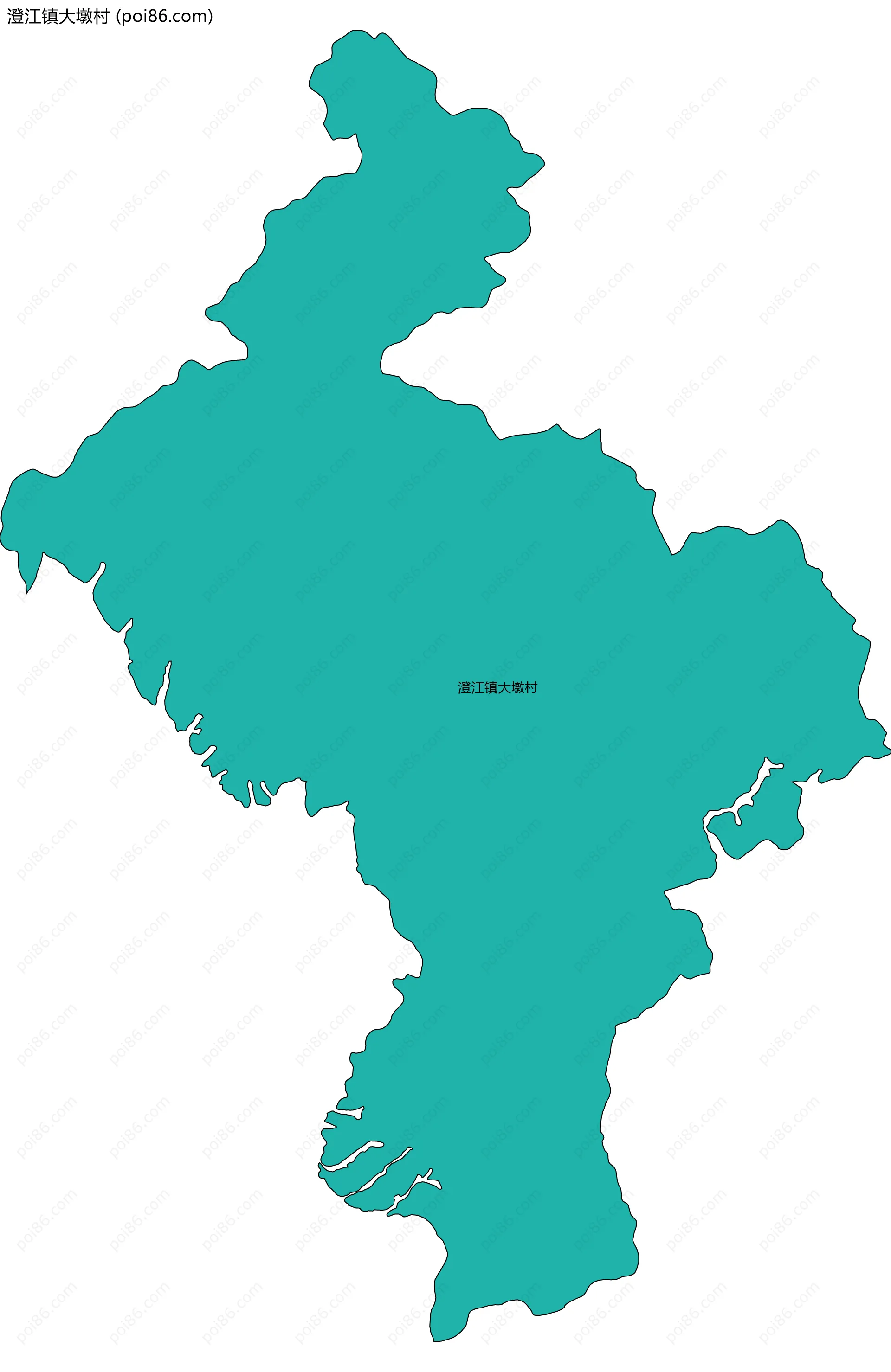 澄江镇大墩村边界地图