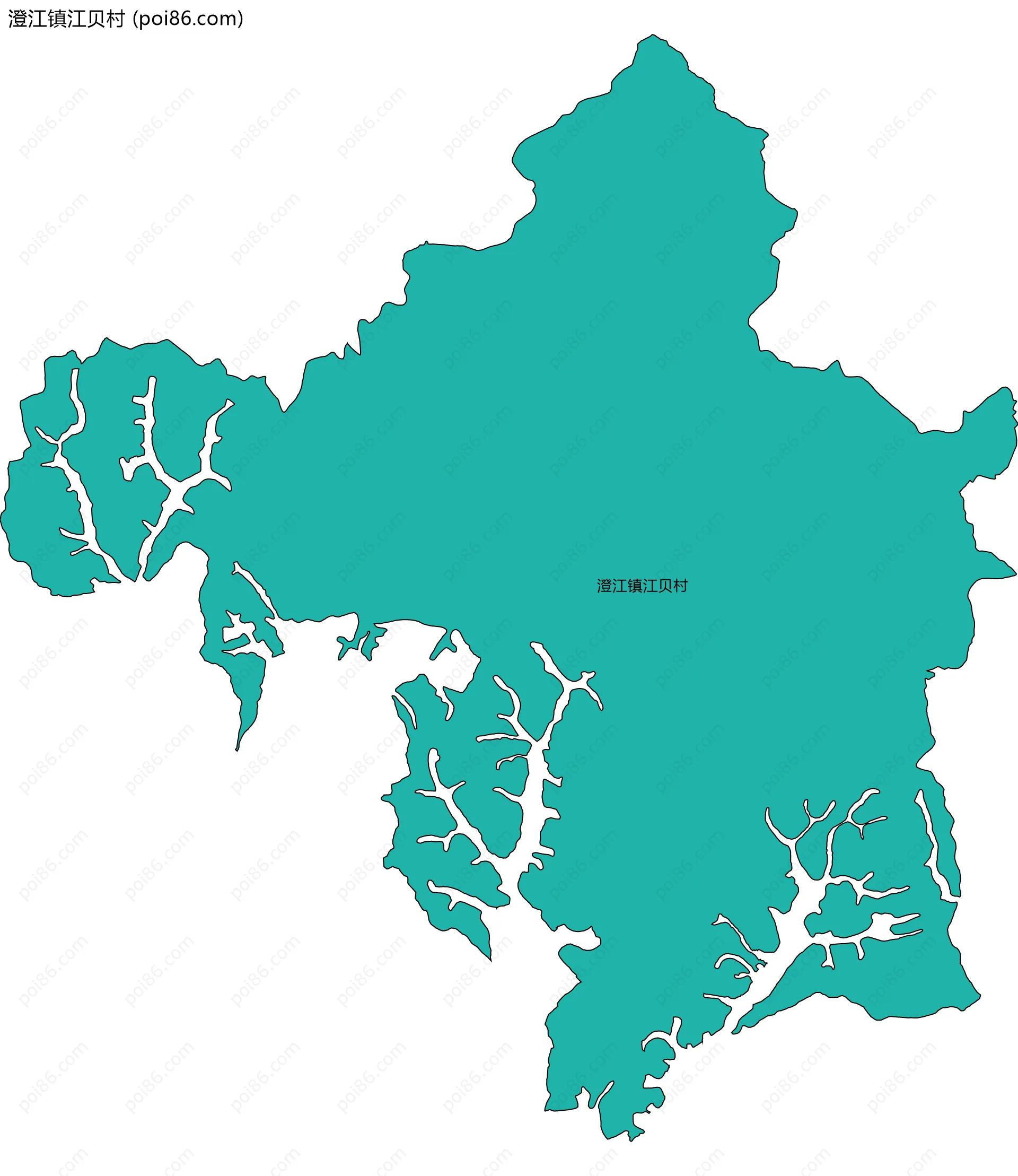 澄江镇江贝村边界地图