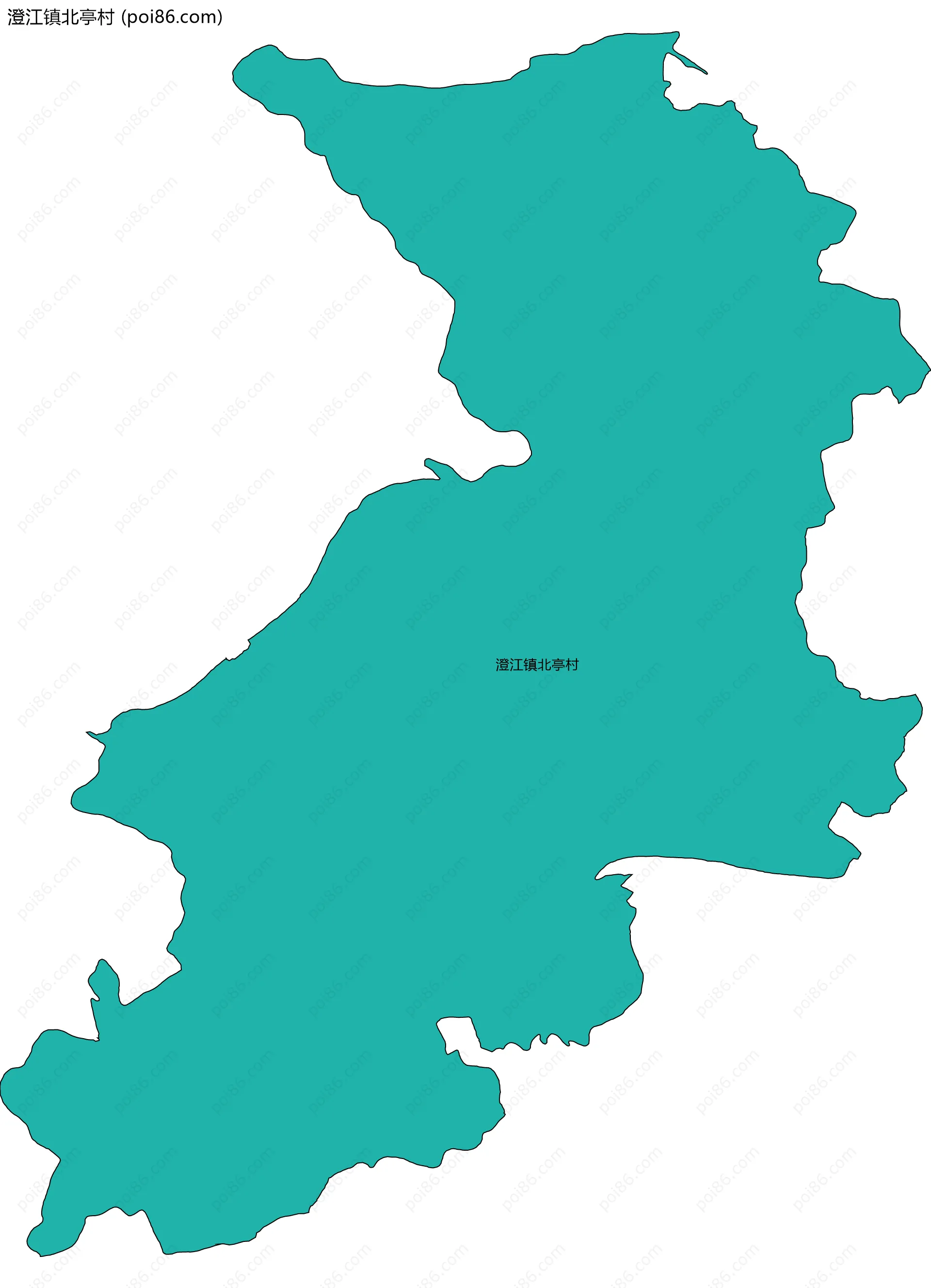 澄江镇北亭村边界地图