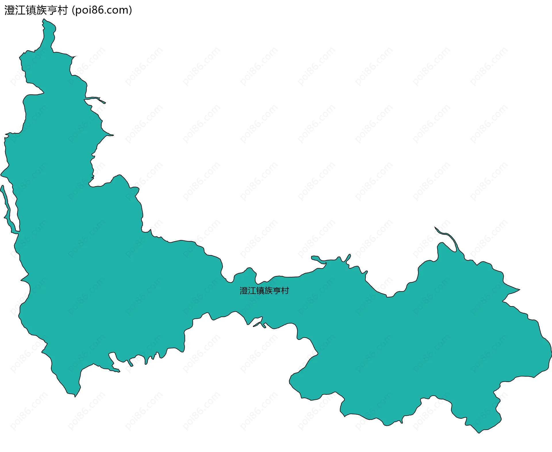 澄江镇族亨村边界地图