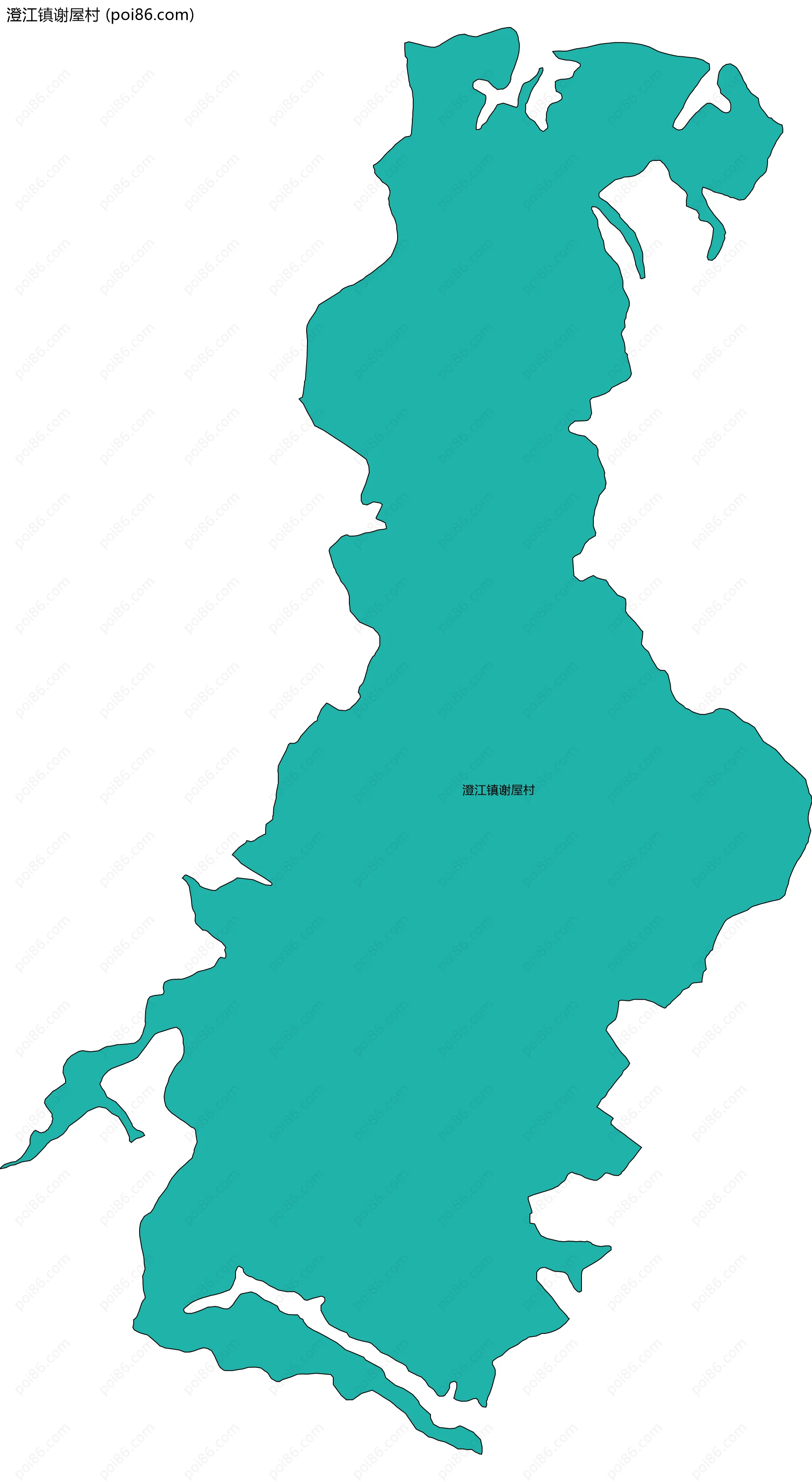 澄江镇谢屋村边界地图