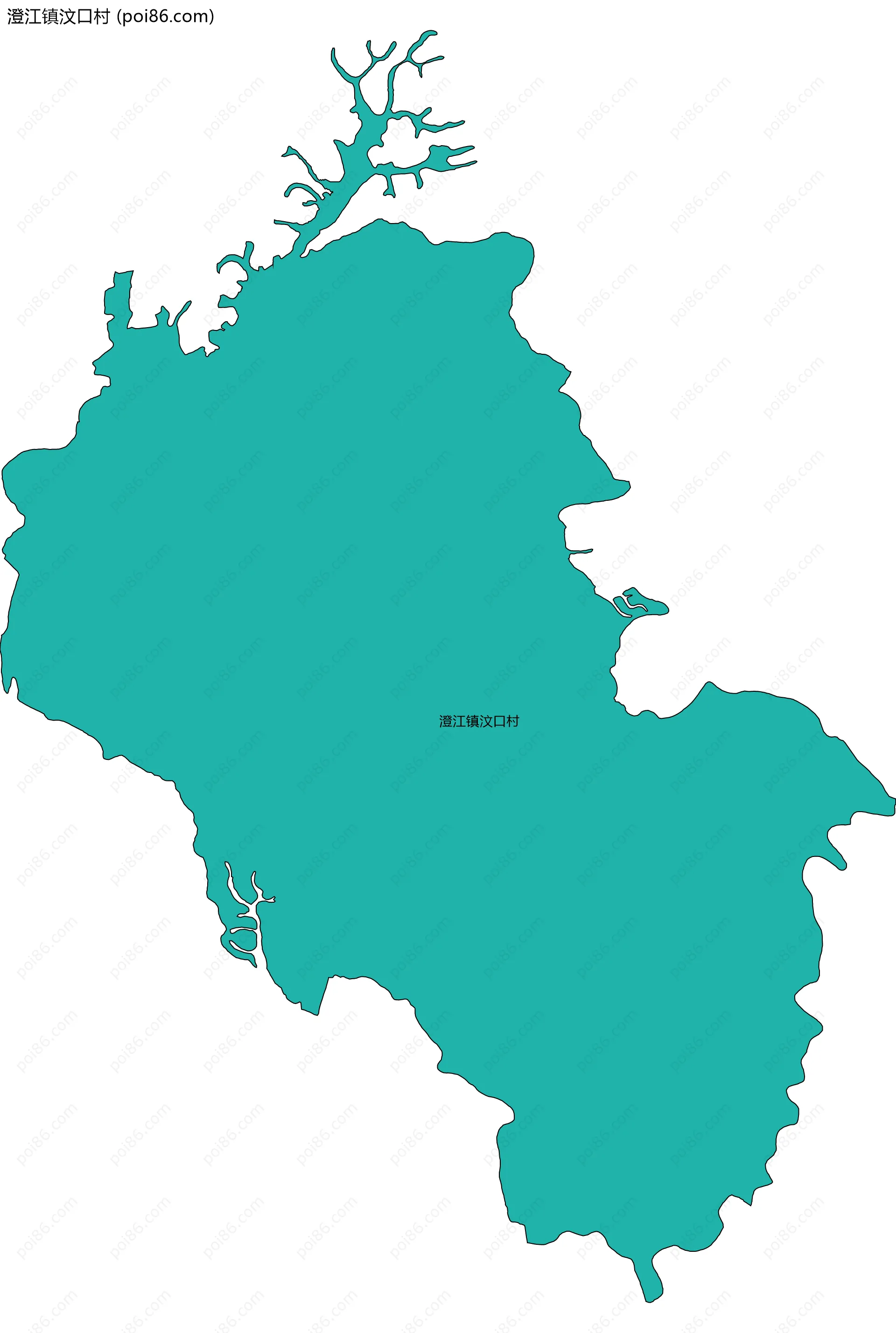 澄江镇汶口村边界地图