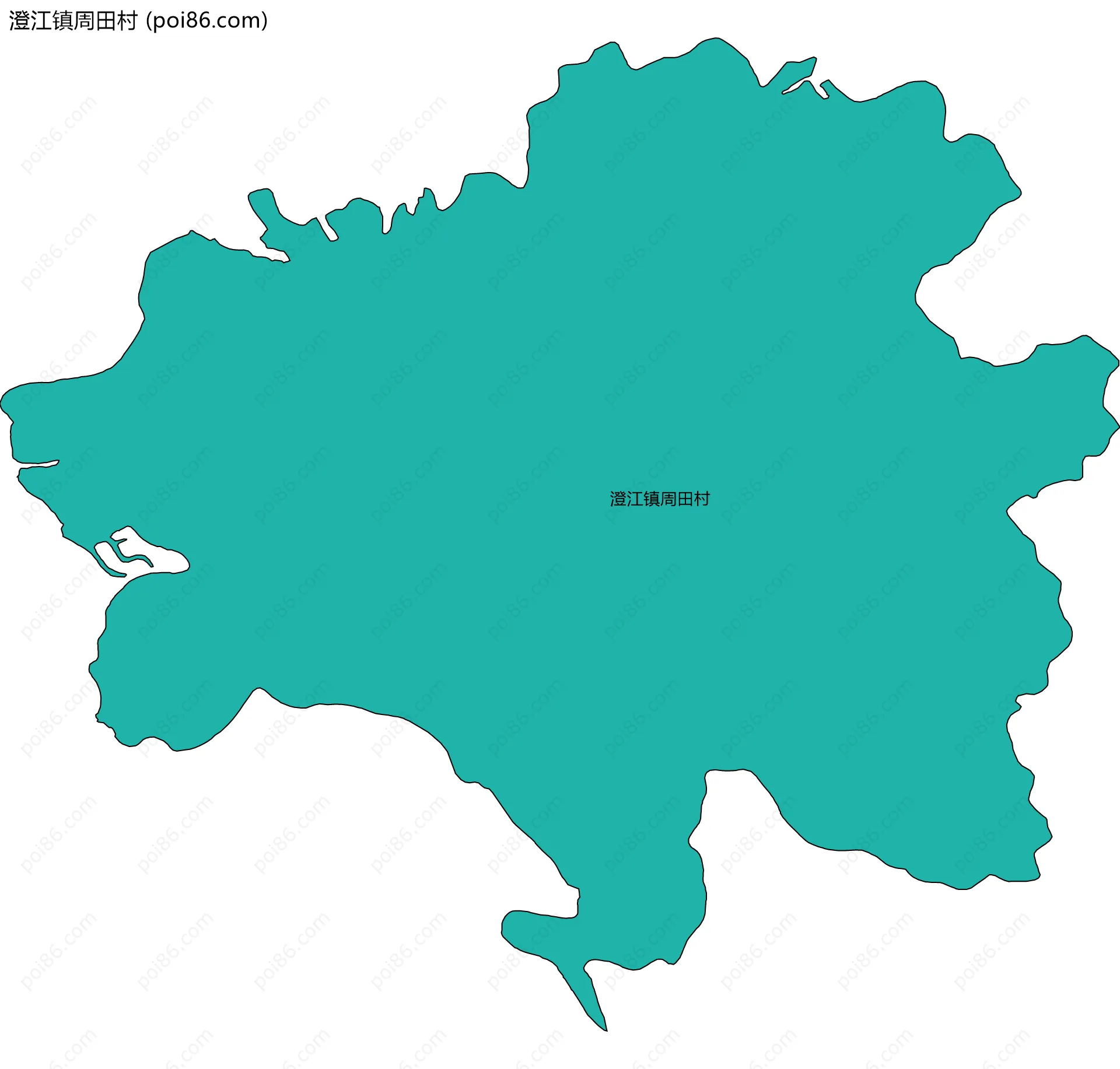 澄江镇周田村边界地图