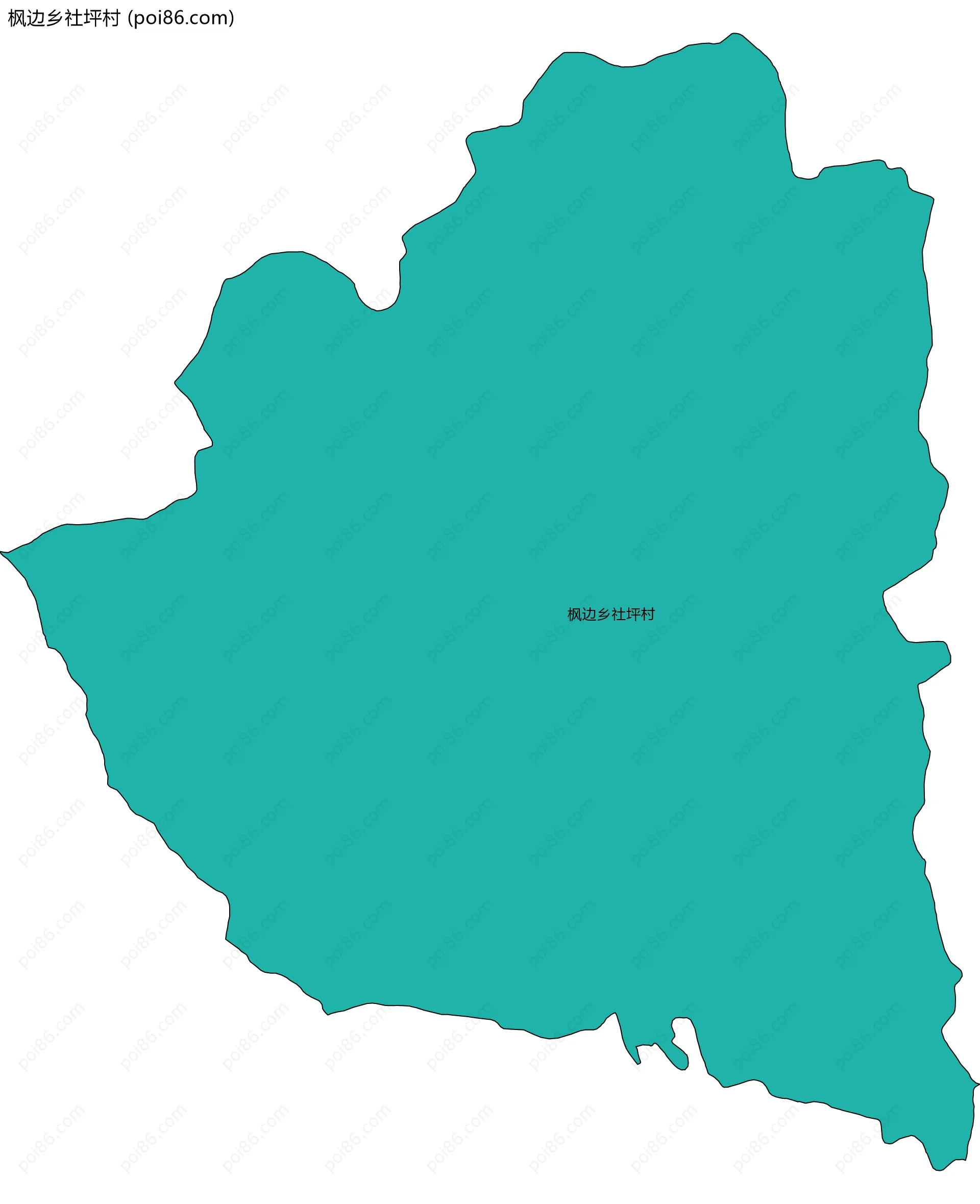 枫边乡社坪村边界地图