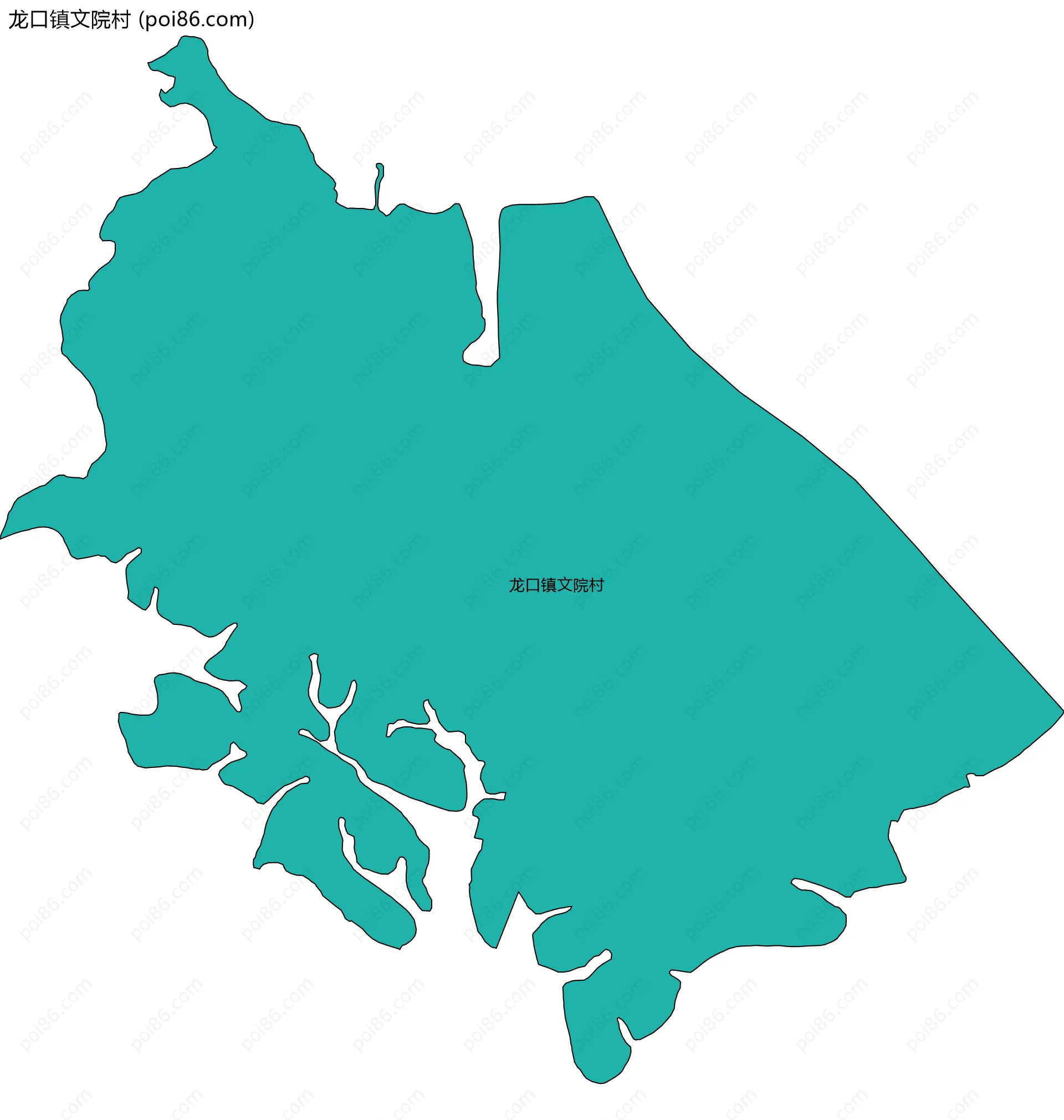 龙口镇文院村边界地图