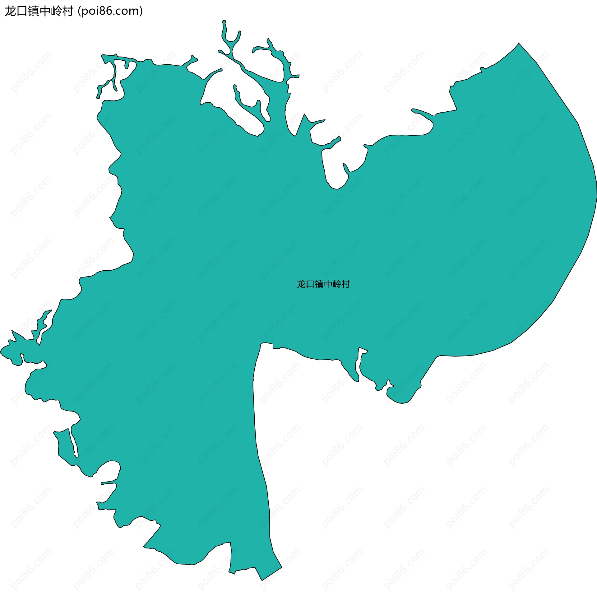 龙口镇中岭村边界地图