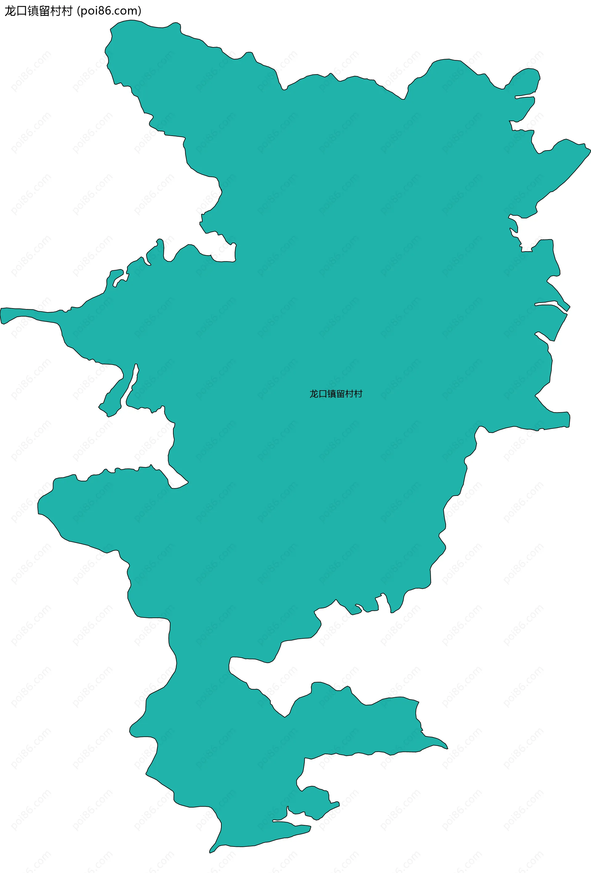 龙口镇留村村边界地图