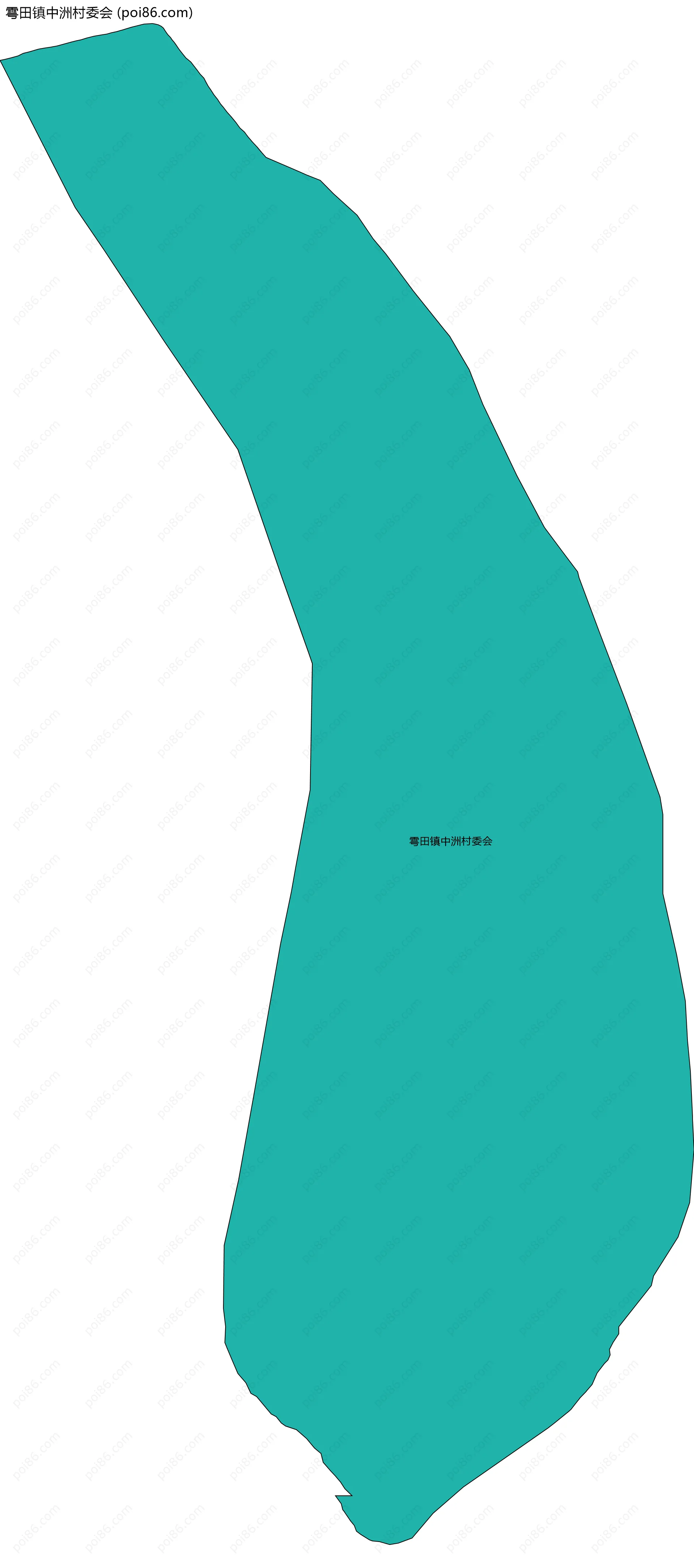 雩田镇中洲村委会边界地图