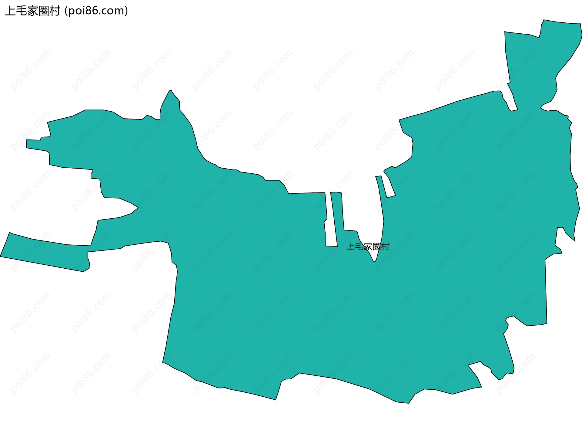 上毛家圈村边界地图