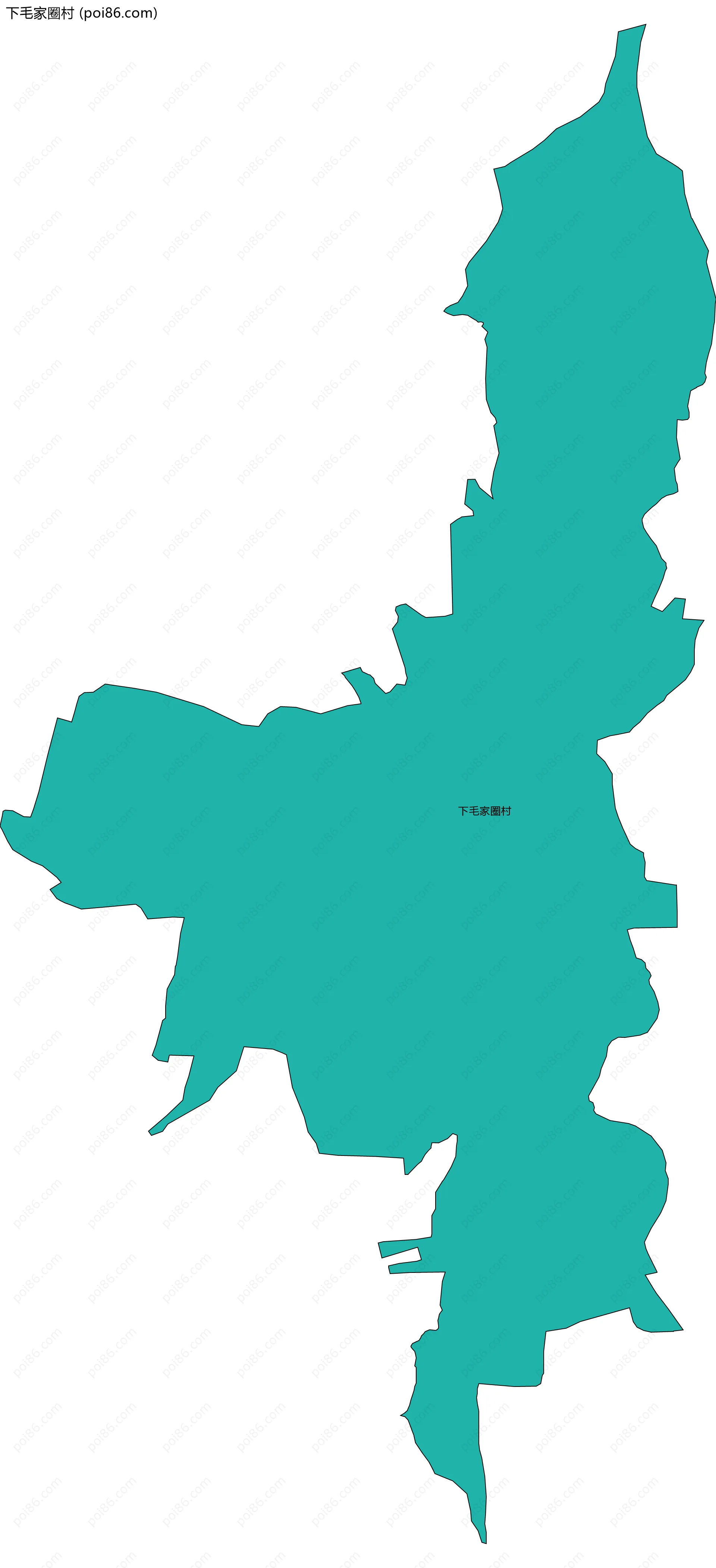 下毛家圈村边界地图